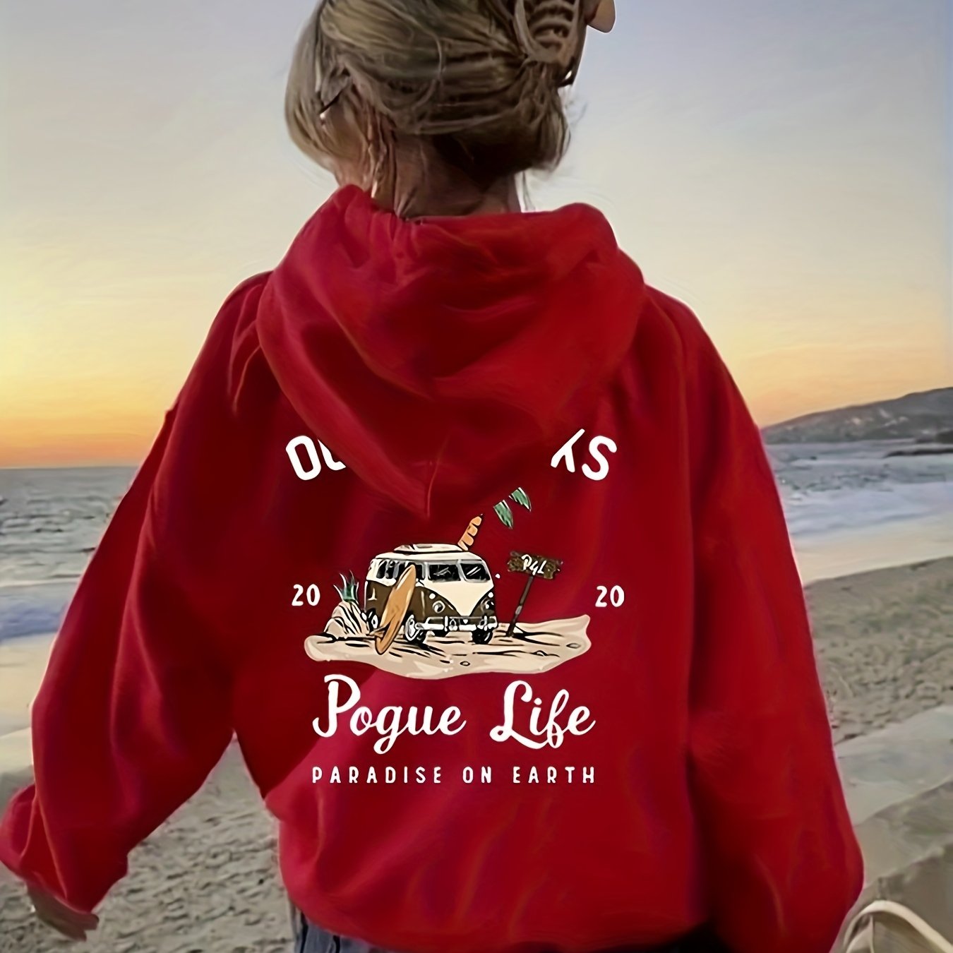 Pogue Life Graphic Hoodie for Women - Cozy Pocket Sweatshirt with Drawstring