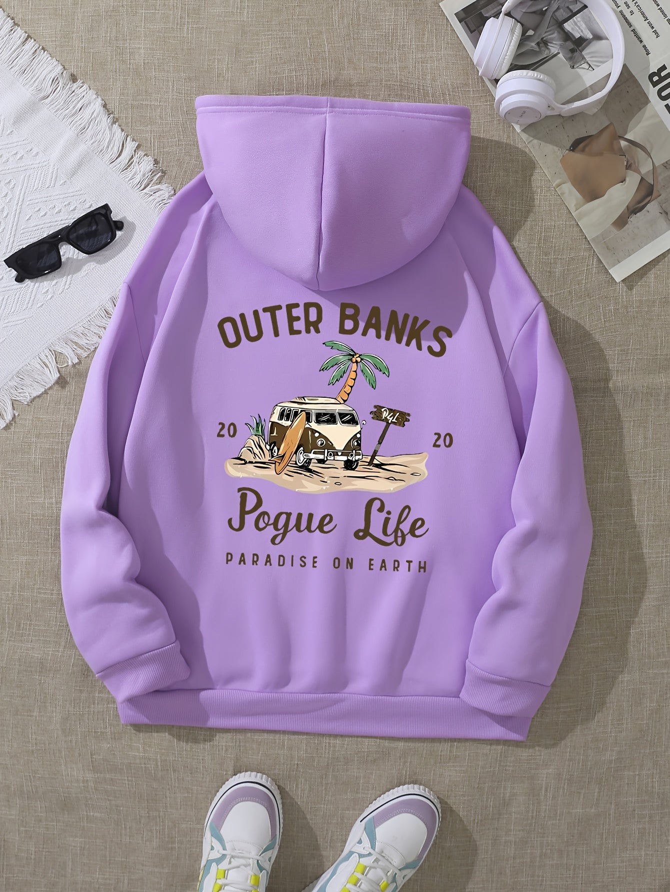 Pogue Life Graphic Hoodie for Women - Cozy Pocket Sweatshirt with Drawstring