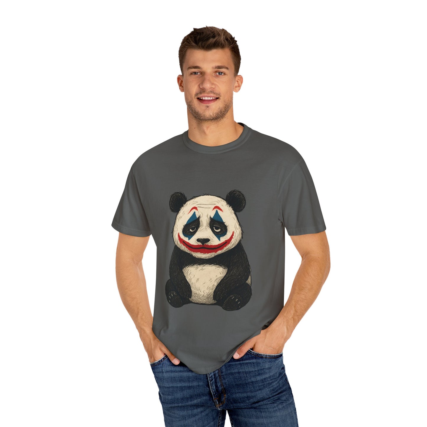 Panda Graphic T-Shirt | Hilarious Panda Joker Tee, Fun Unisex Casual Wear, Unique Gift for Animal Lovers, Halloween Costume Idea