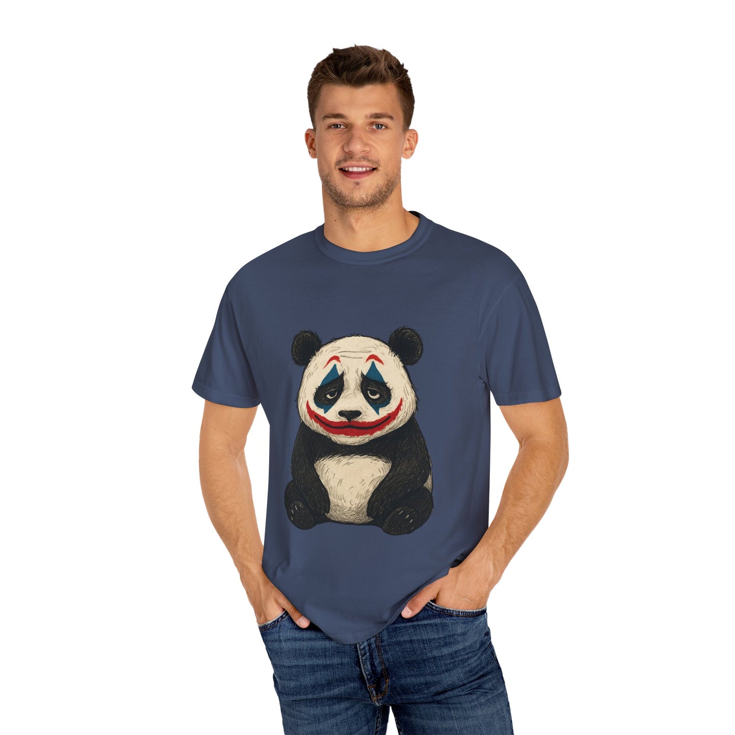 Panda Graphic T-Shirt | Hilarious Panda Joker Tee, Fun Unisex Casual Wear, Unique Gift for Animal Lovers, Halloween Costume Idea