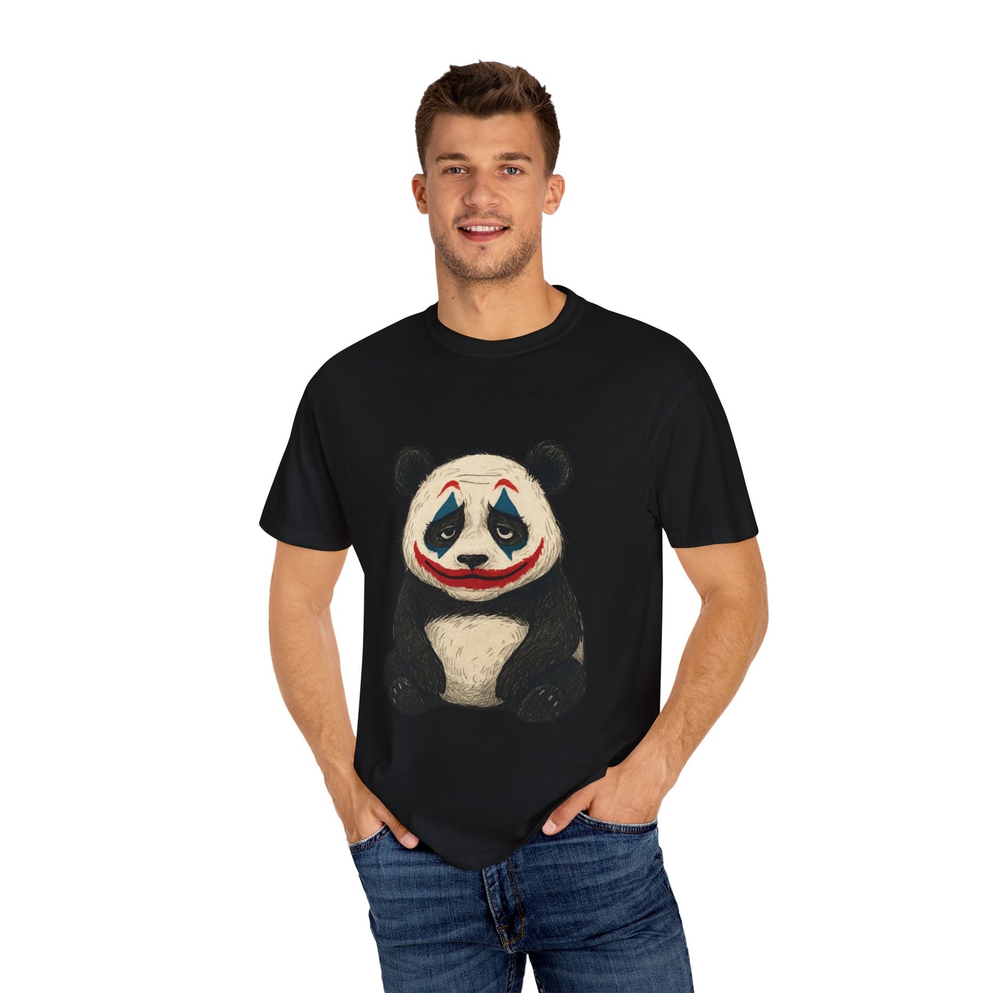 Panda Graphic T-Shirt | Hilarious Panda Joker Tee, Fun Unisex Casual Wear, Unique Gift for Animal Lovers, Halloween Costume Idea