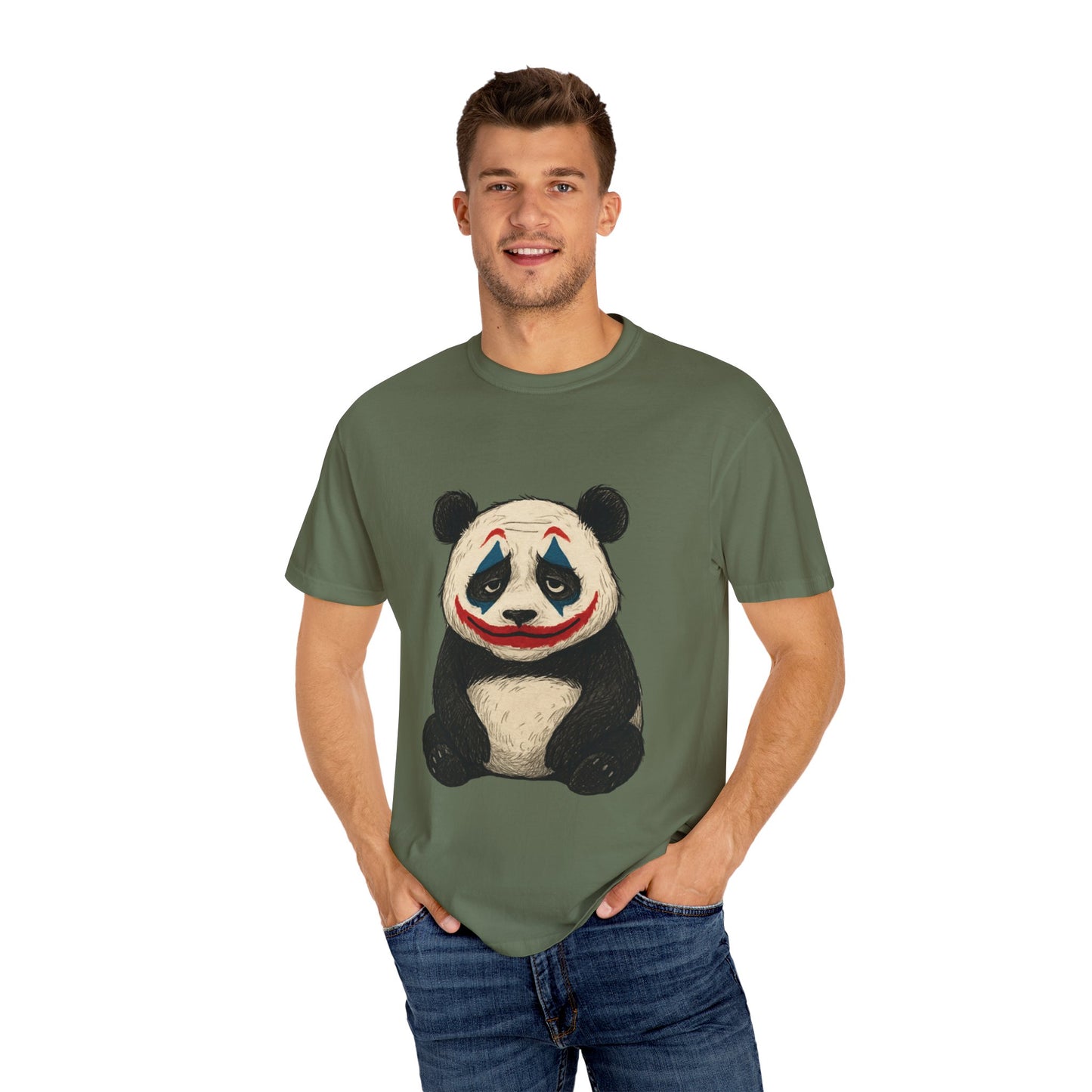 Panda Graphic T-Shirt | Hilarious Panda Joker Tee, Fun Unisex Casual Wear, Unique Gift for Animal Lovers, Halloween Costume Idea