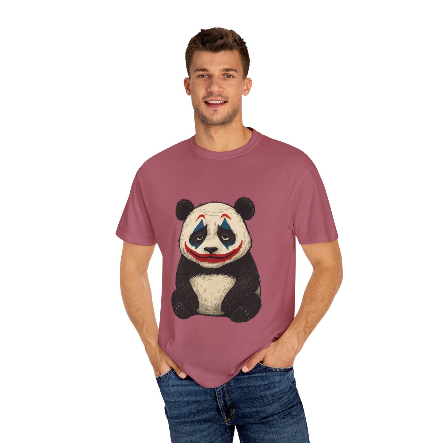Panda Graphic T-Shirt | Hilarious Panda Joker Tee, Fun Unisex Casual Wear, Unique Gift for Animal Lovers, Halloween Costume Idea