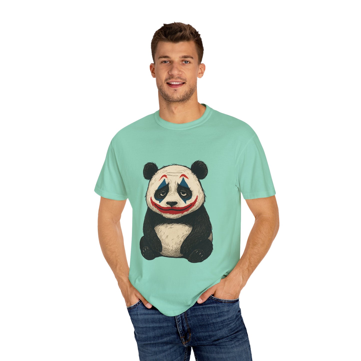 Panda Graphic T-Shirt | Hilarious Panda Joker Tee, Fun Unisex Casual Wear, Unique Gift for Animal Lovers, Halloween Costume Idea