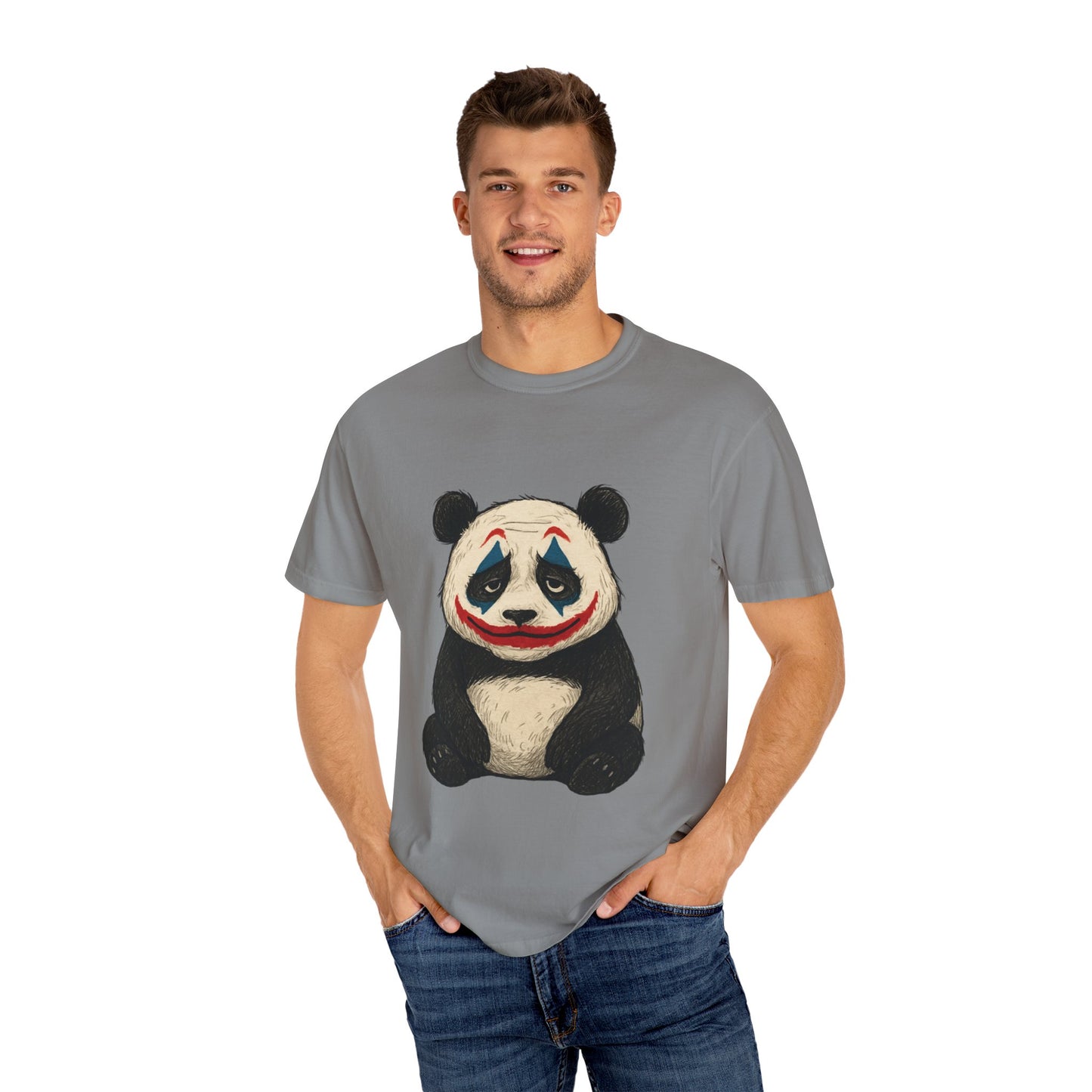 Panda Graphic T-Shirt | Hilarious Panda Joker Tee, Fun Unisex Casual Wear, Unique Gift for Animal Lovers, Halloween Costume Idea