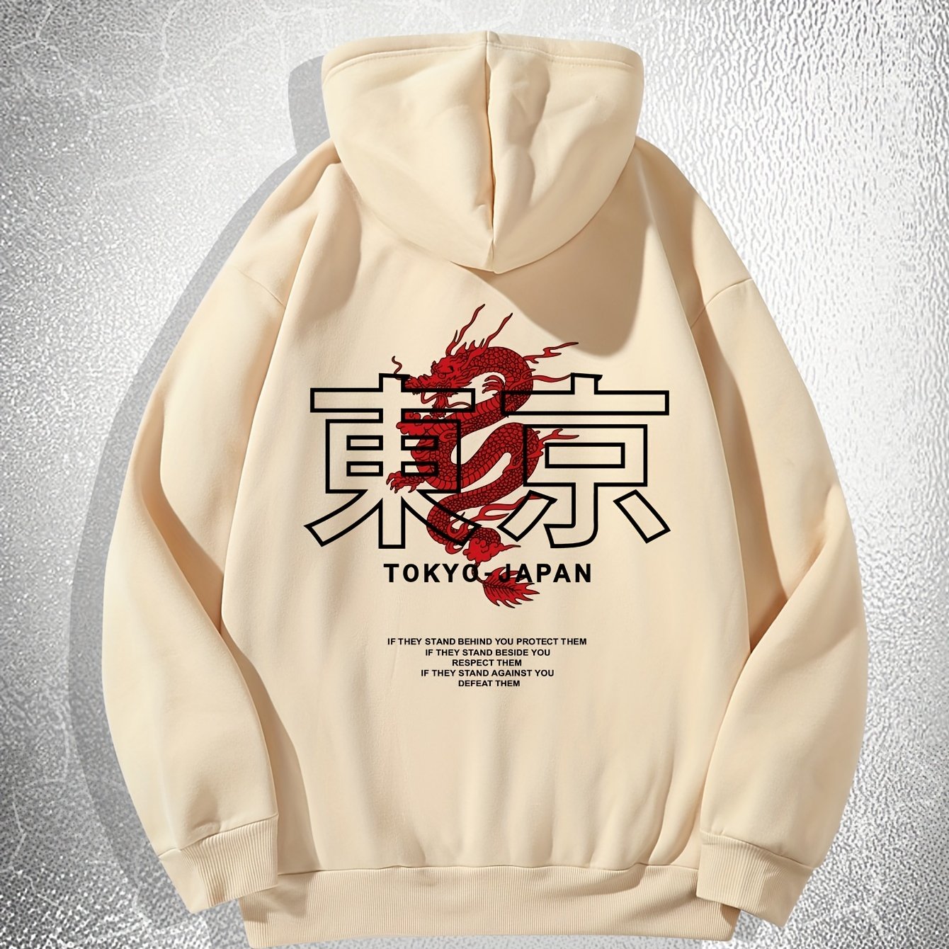 Men's Hooded Sweatshirt - Casual Polyester Hoodie with Positioning Print