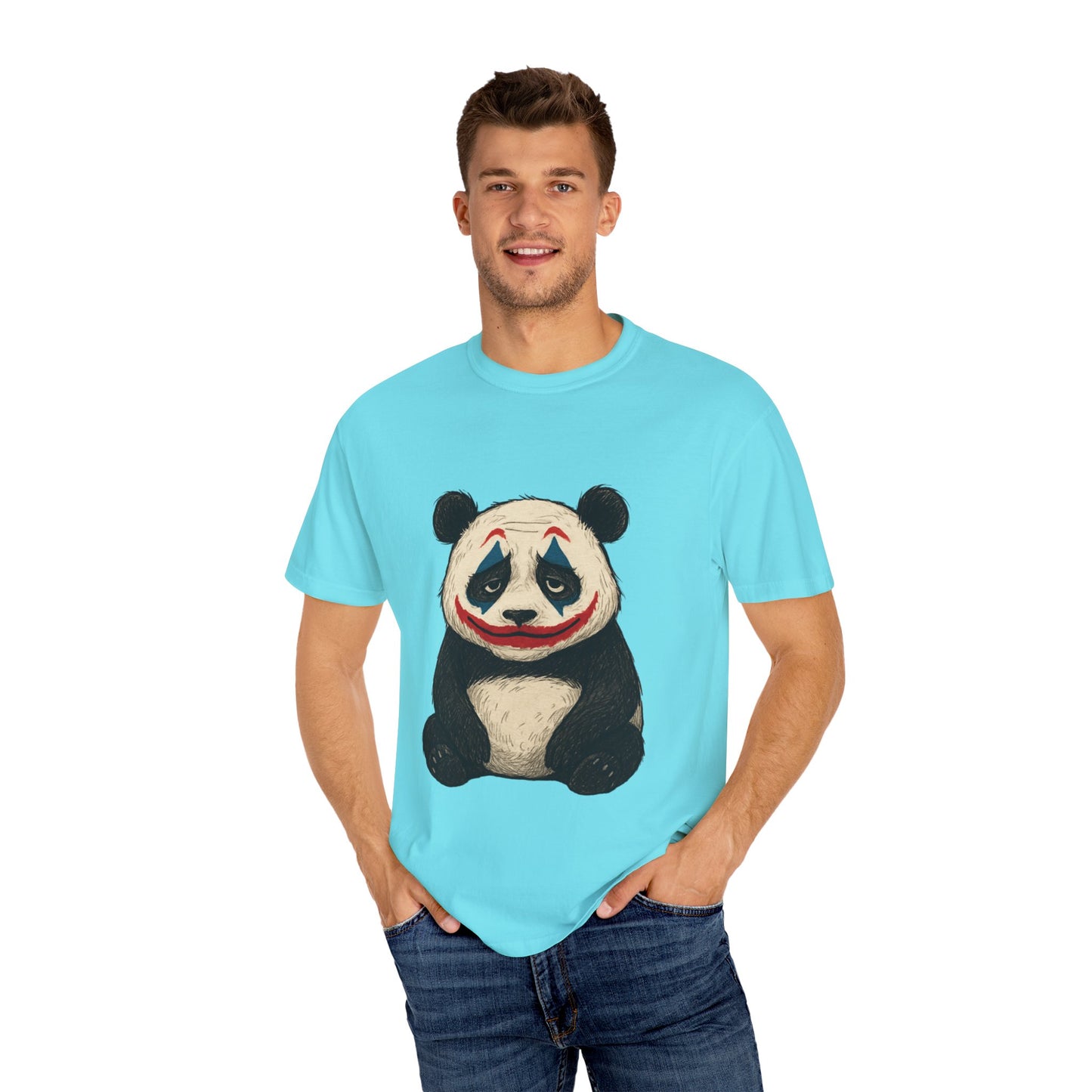 Panda Graphic T-Shirt | Hilarious Panda Joker Tee, Fun Unisex Casual Wear, Unique Gift for Animal Lovers, Halloween Costume Idea