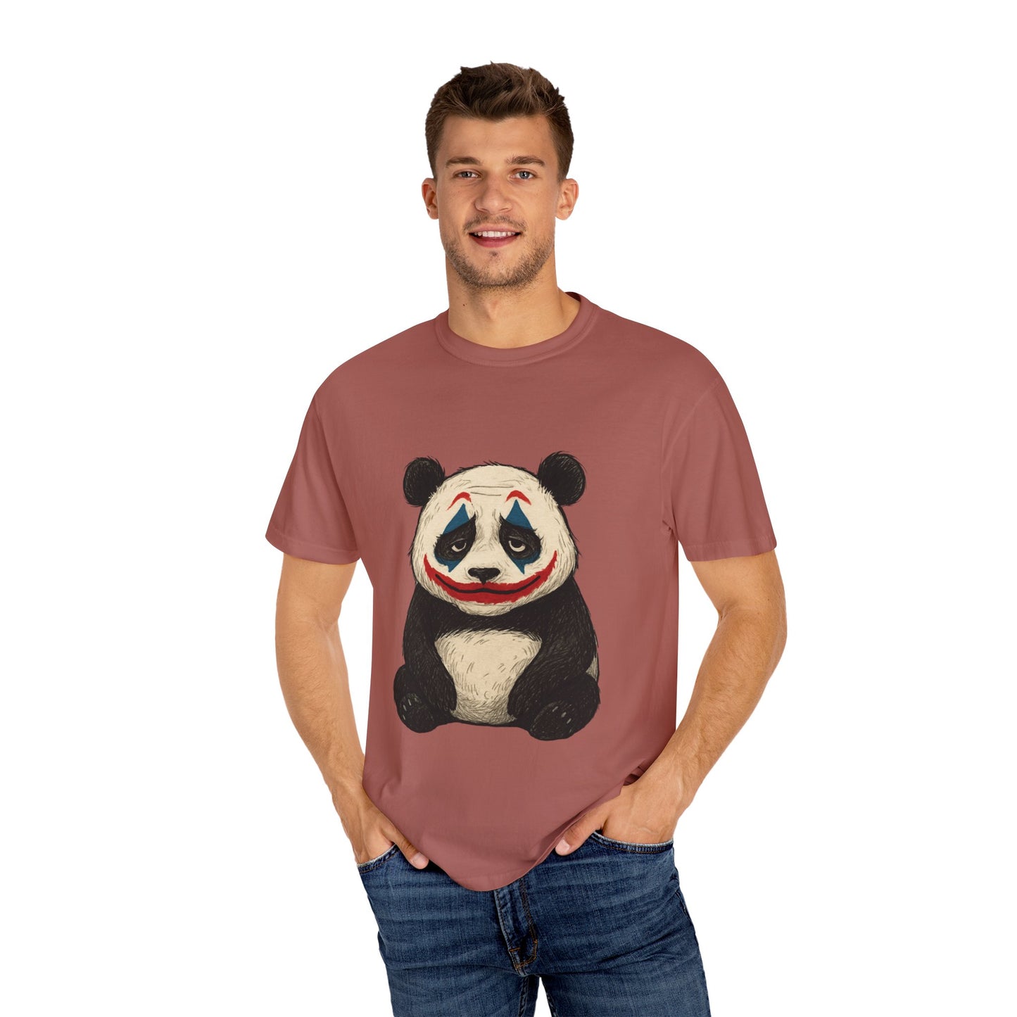 Panda Graphic T-Shirt | Hilarious Panda Joker Tee, Fun Unisex Casual Wear, Unique Gift for Animal Lovers, Halloween Costume Idea