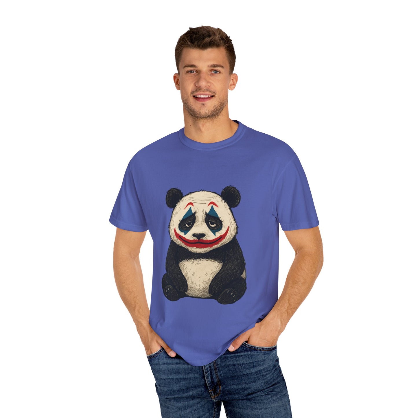 Panda Graphic T-Shirt | Hilarious Panda Joker Tee, Fun Unisex Casual Wear, Unique Gift for Animal Lovers, Halloween Costume Idea