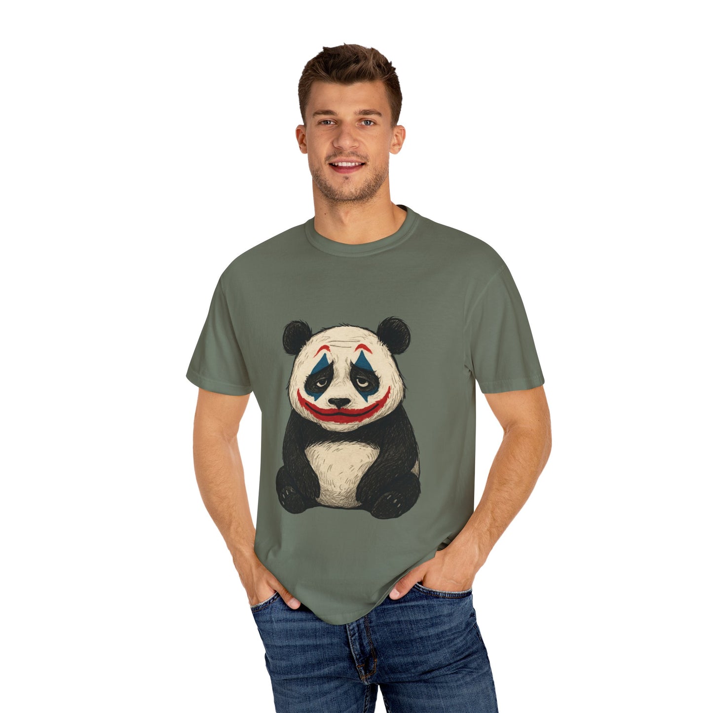 Panda Graphic T-Shirt | Hilarious Panda Joker Tee, Fun Unisex Casual Wear, Unique Gift for Animal Lovers, Halloween Costume Idea