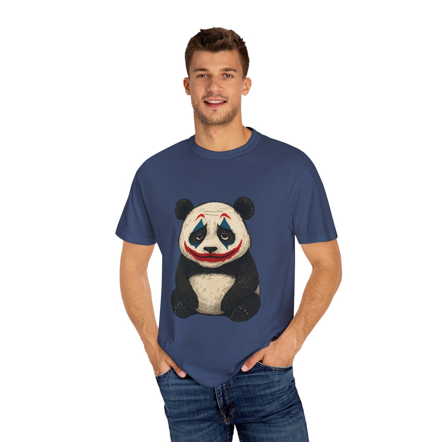 Panda Graphic T-Shirt | Hilarious Panda Joker Tee, Fun Unisex Casual Wear, Unique Gift for Animal Lovers, Halloween Costume Idea