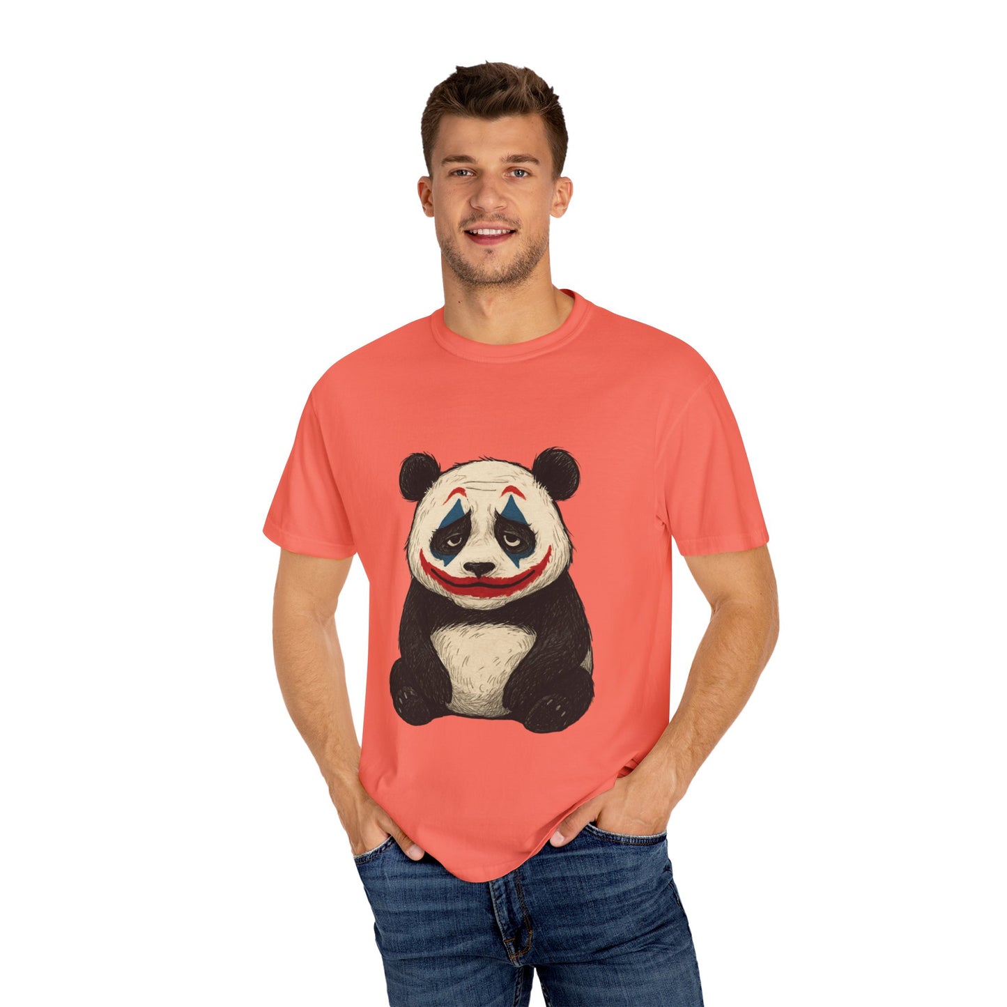 Panda Graphic T-Shirt | Hilarious Panda Joker Tee, Fun Unisex Casual Wear, Unique Gift for Animal Lovers, Halloween Costume Idea