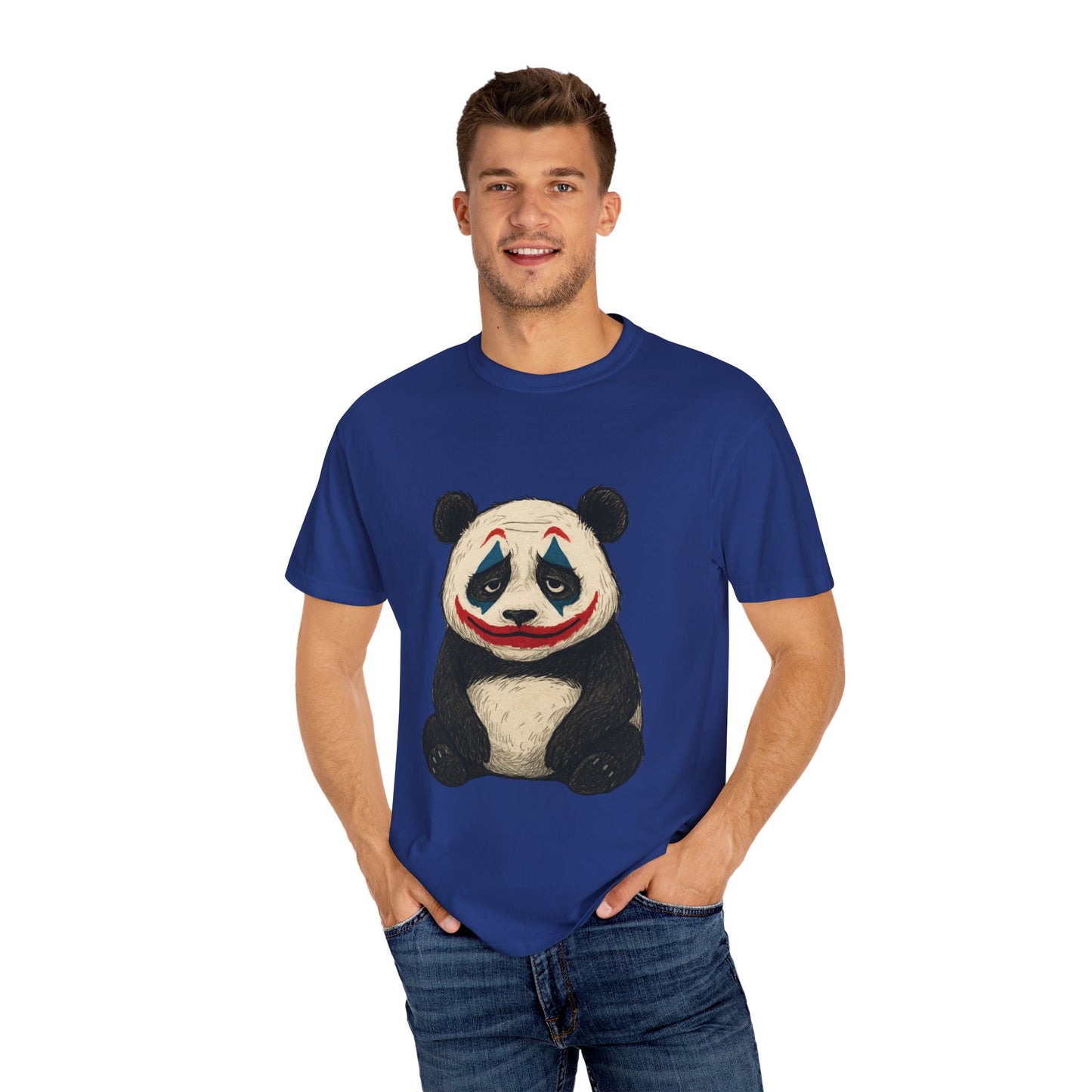 Panda Graphic T-Shirt | Hilarious Panda Joker Tee, Fun Unisex Casual Wear, Unique Gift for Animal Lovers, Halloween Costume Idea