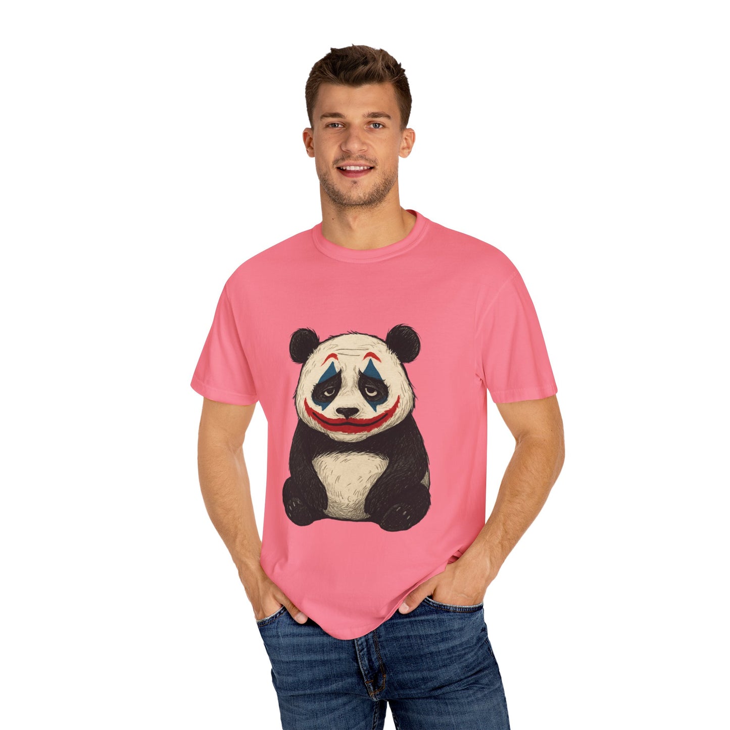 Panda Graphic T-Shirt | Hilarious Panda Joker Tee, Fun Unisex Casual Wear, Unique Gift for Animal Lovers, Halloween Costume Idea