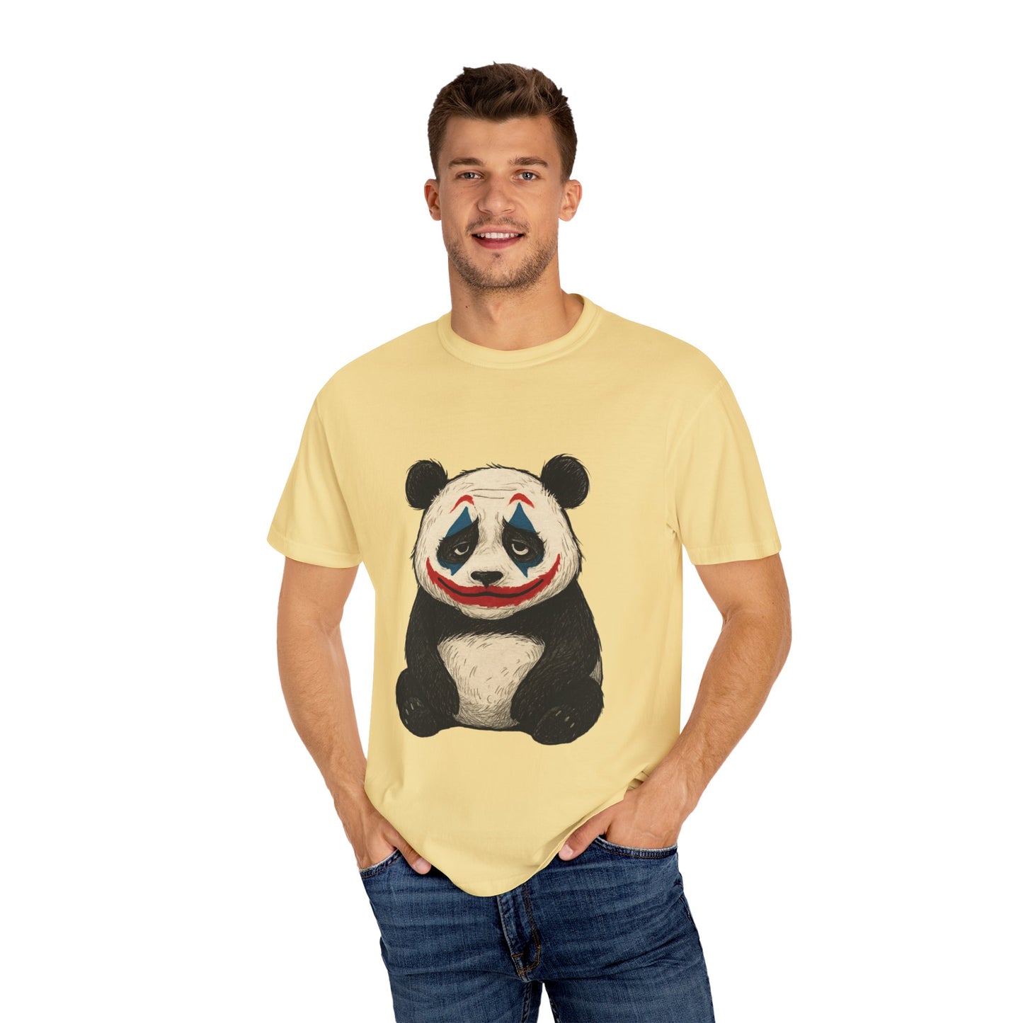 Panda Graphic T-Shirt | Hilarious Panda Joker Tee, Fun Unisex Casual Wear, Unique Gift for Animal Lovers, Halloween Costume Idea