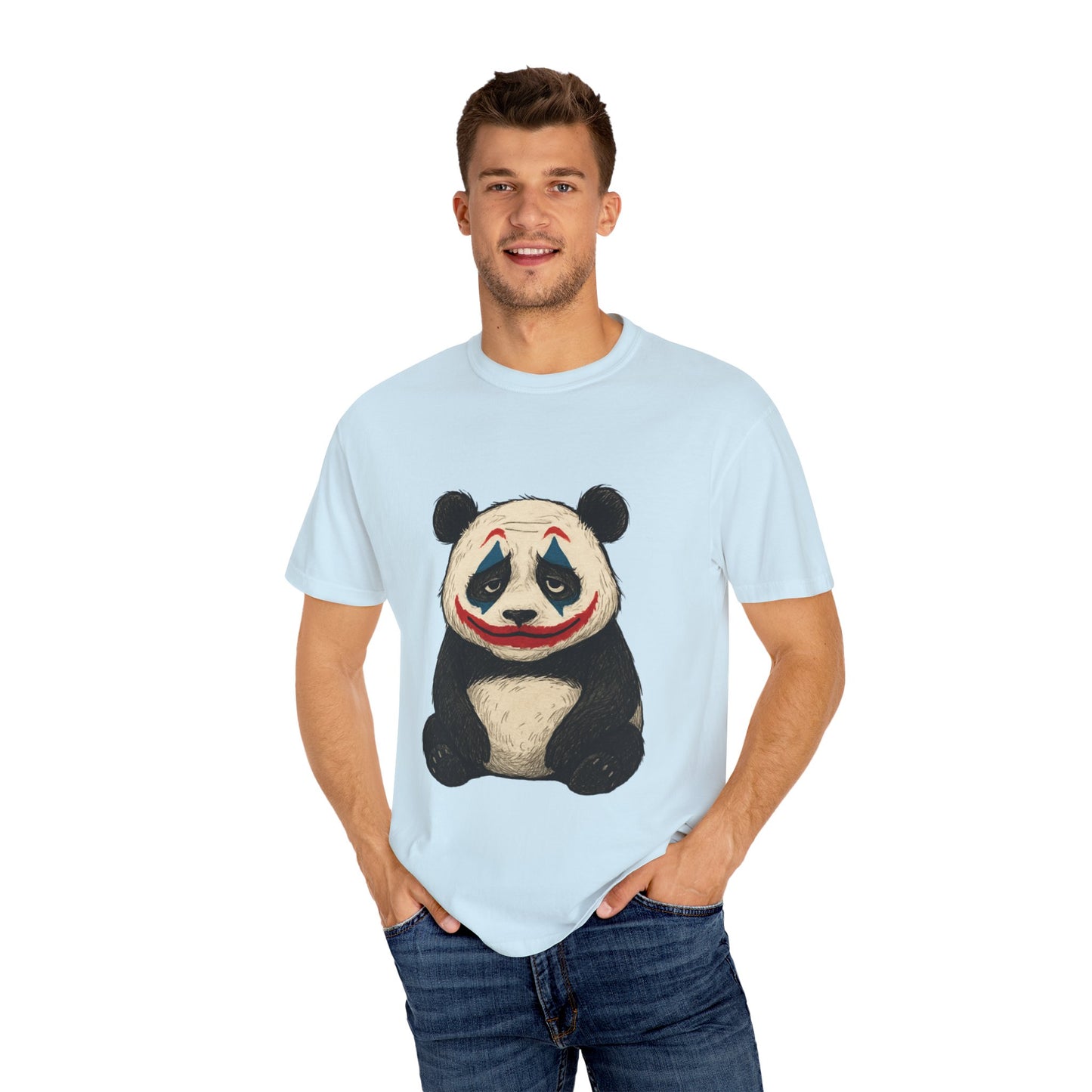 Panda Graphic T-Shirt | Hilarious Panda Joker Tee, Fun Unisex Casual Wear, Unique Gift for Animal Lovers, Halloween Costume Idea