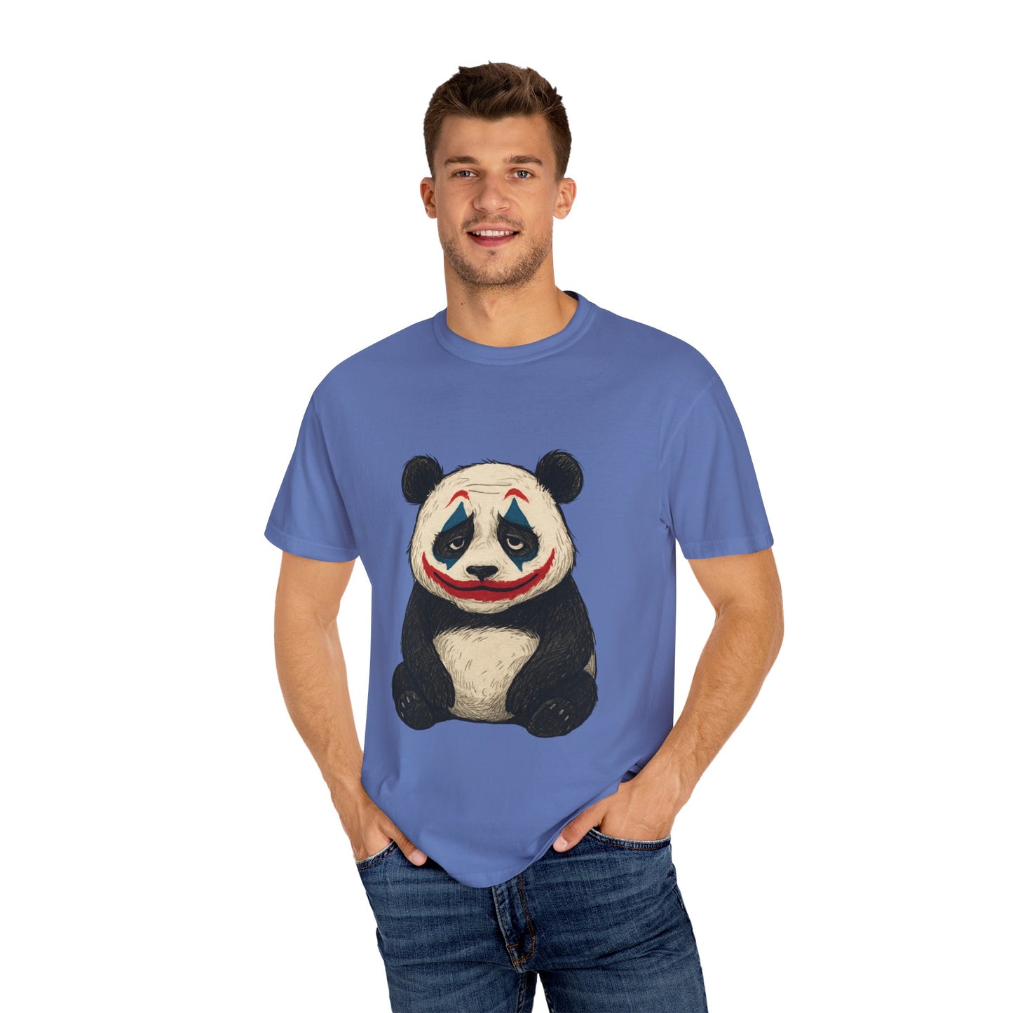 Panda Graphic T-Shirt | Hilarious Panda Joker Tee, Fun Unisex Casual Wear, Unique Gift for Animal Lovers, Halloween Costume Idea
