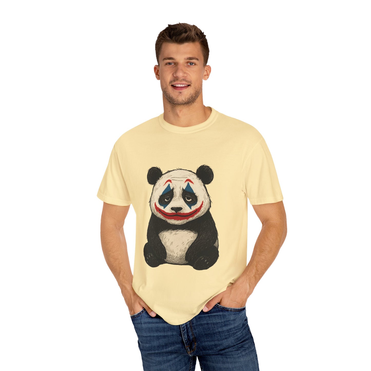 Panda Graphic T-Shirt | Hilarious Panda Joker Tee, Fun Unisex Casual Wear, Unique Gift for Animal Lovers, Halloween Costume Idea