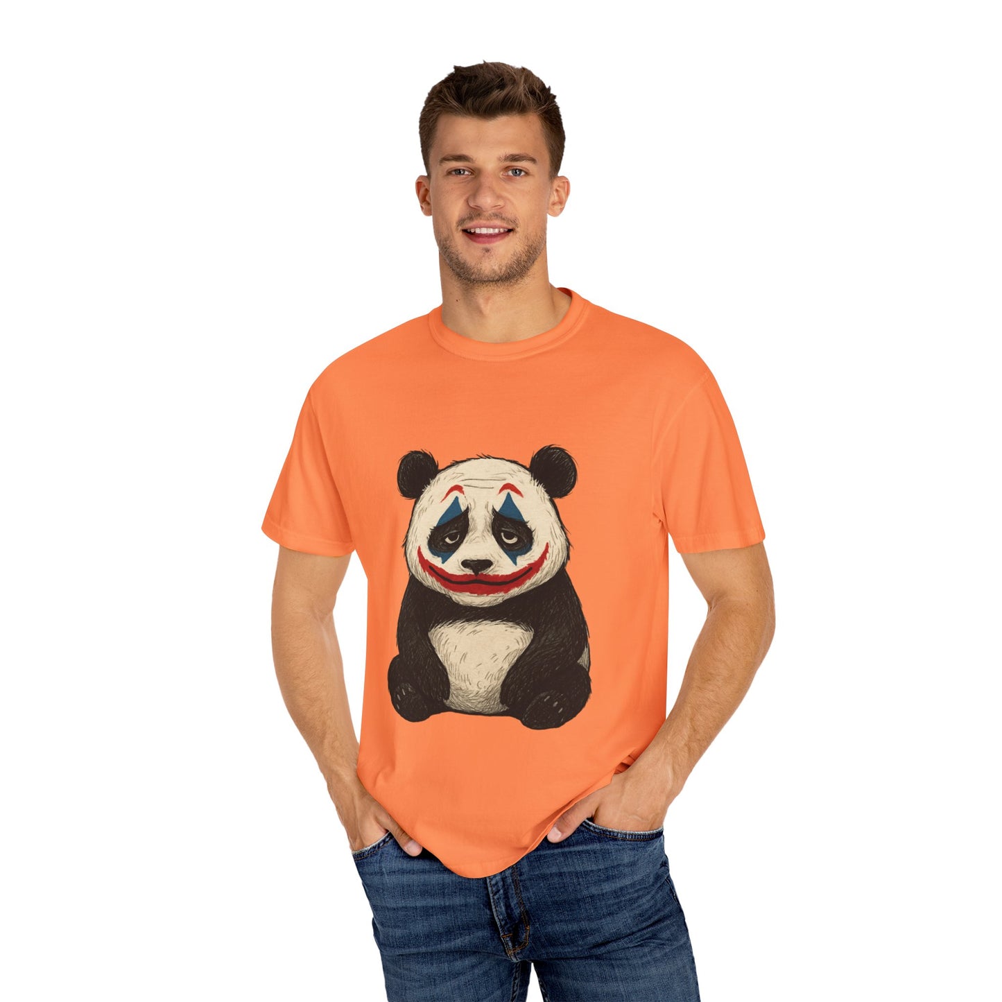 Panda Graphic T-Shirt | Hilarious Panda Joker Tee, Fun Unisex Casual Wear, Unique Gift for Animal Lovers, Halloween Costume Idea