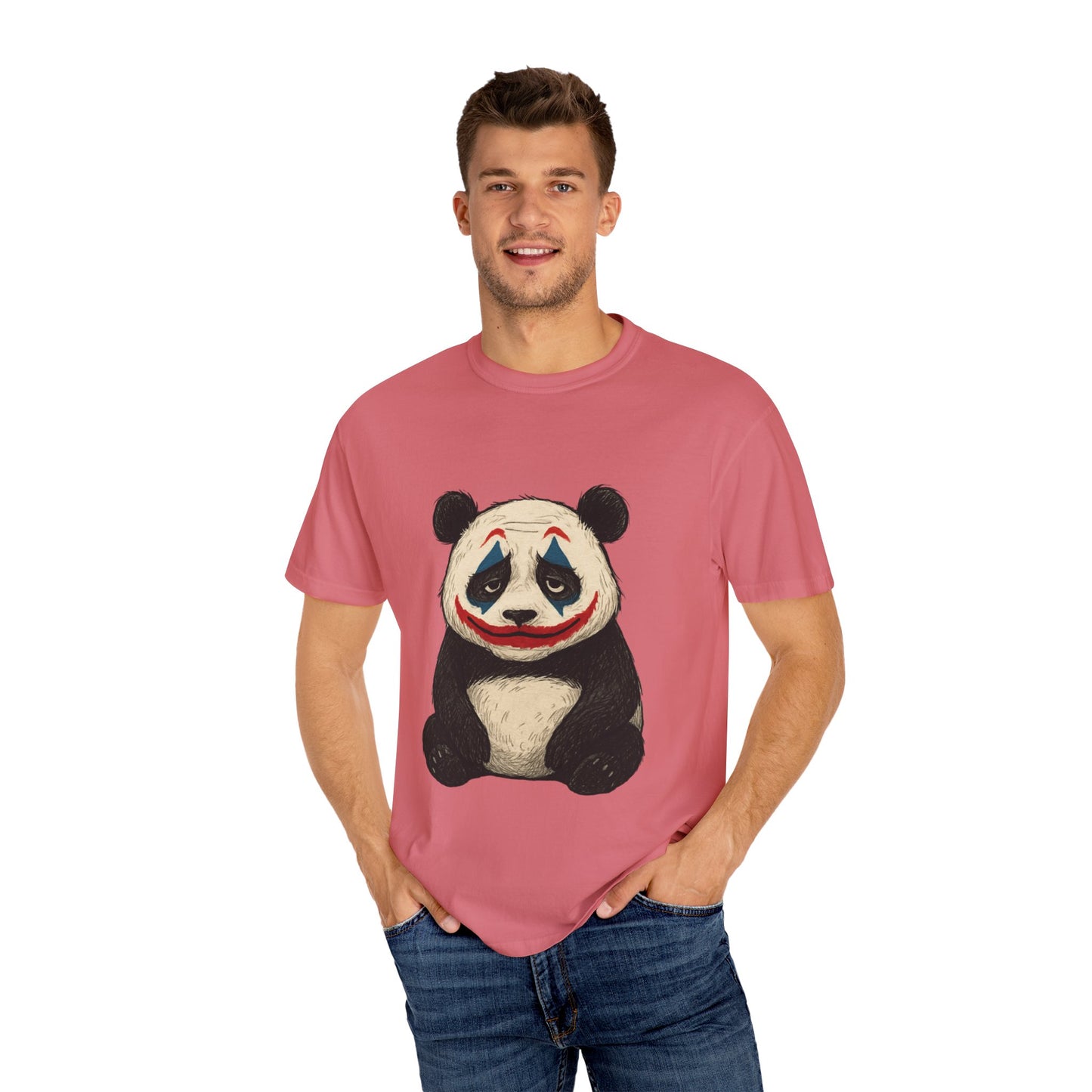 Panda Graphic T-Shirt | Hilarious Panda Joker Tee, Fun Unisex Casual Wear, Unique Gift for Animal Lovers, Halloween Costume Idea