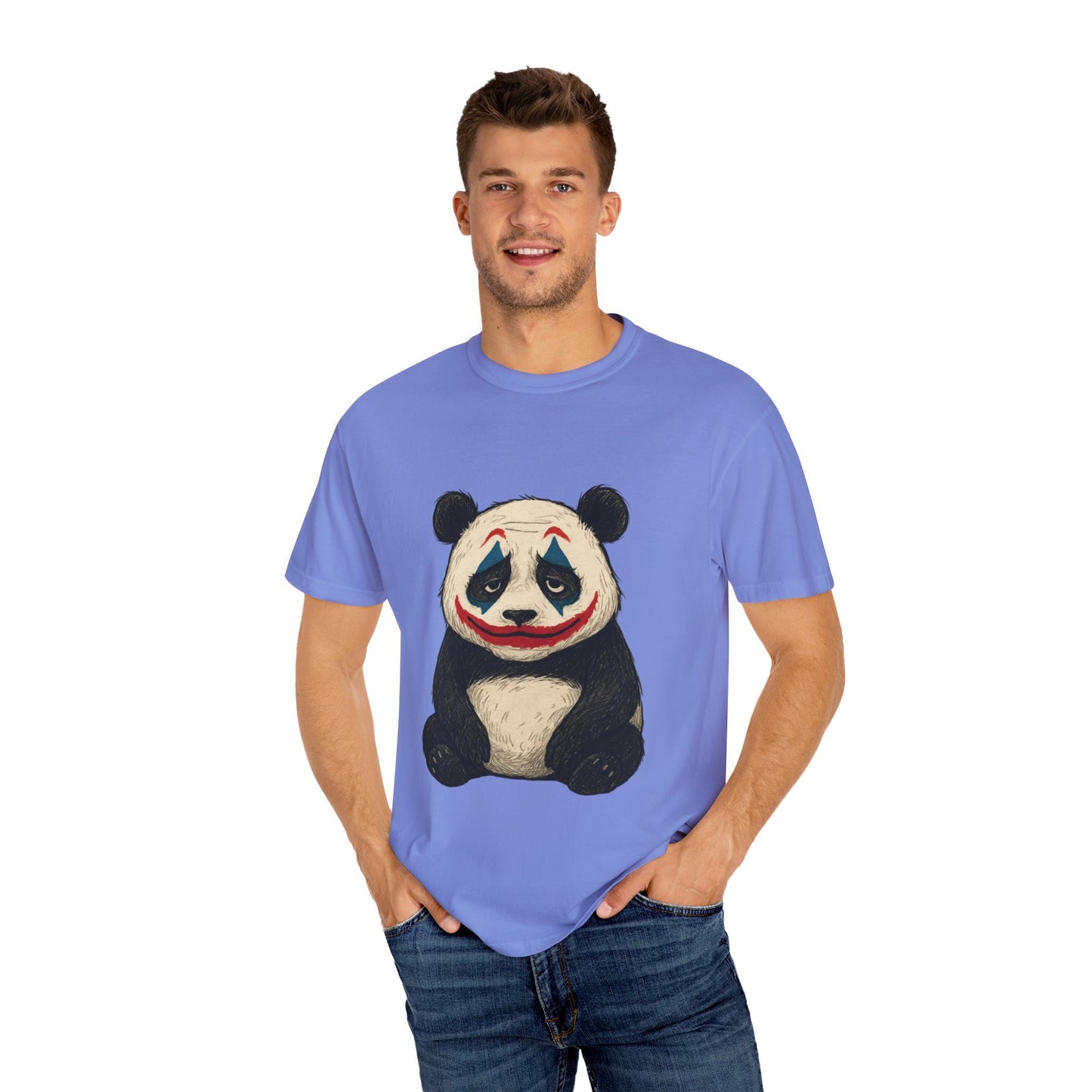 Panda Graphic T-Shirt | Hilarious Panda Joker Tee, Fun Unisex Casual Wear, Unique Gift for Animal Lovers, Halloween Costume Idea