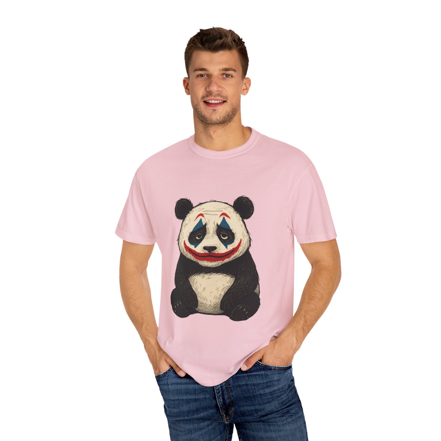 Panda Graphic T-Shirt | Hilarious Panda Joker Tee, Fun Unisex Casual Wear, Unique Gift for Animal Lovers, Halloween Costume Idea