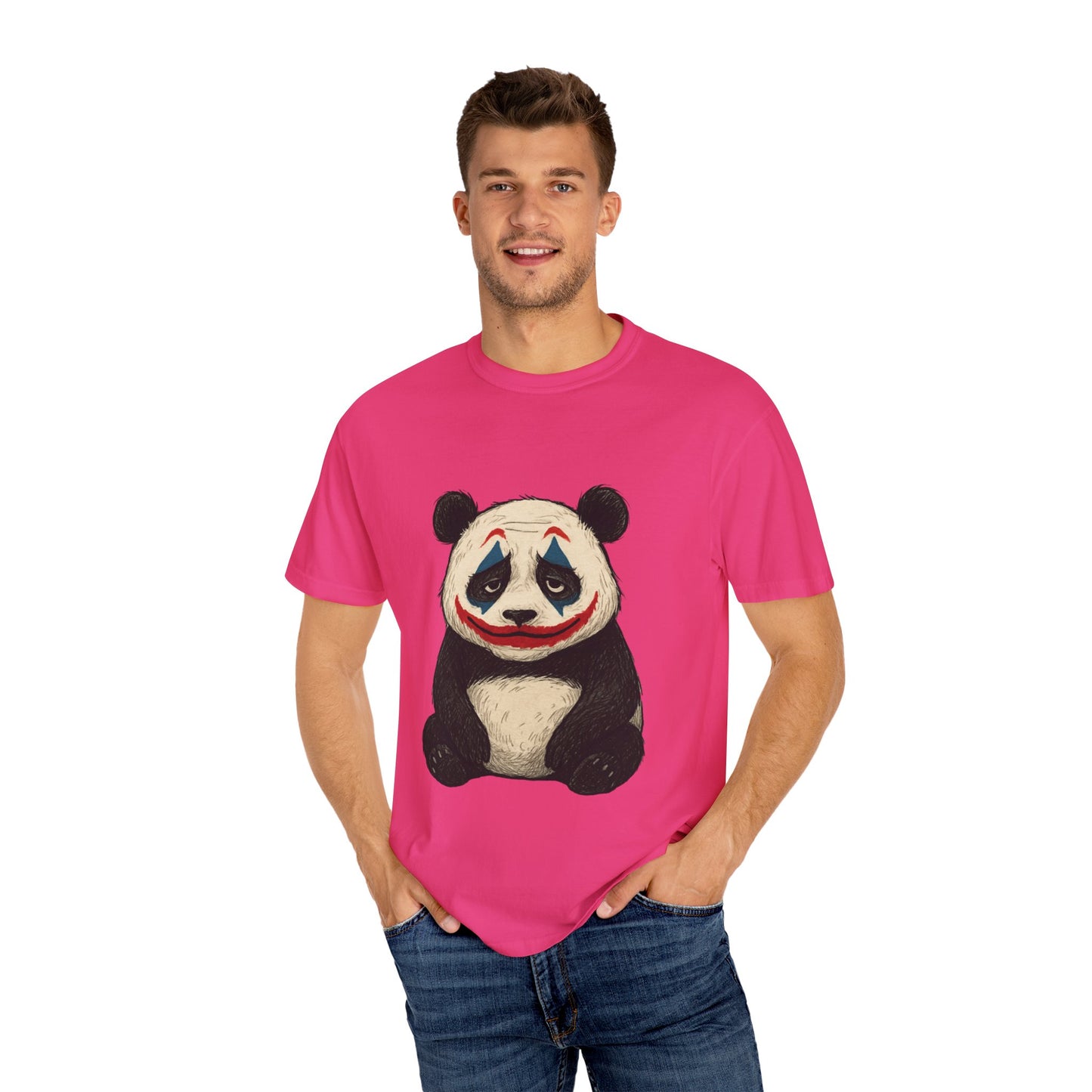 Panda Graphic T-Shirt | Hilarious Panda Joker Tee, Fun Unisex Casual Wear, Unique Gift for Animal Lovers, Halloween Costume Idea