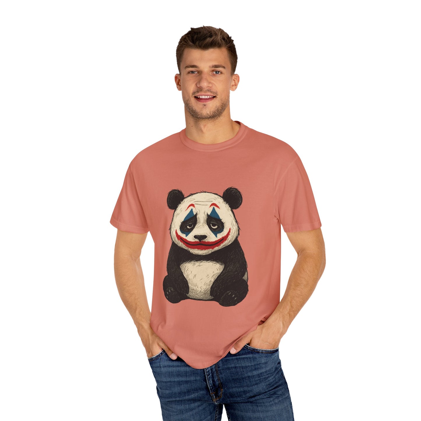 Panda Graphic T-Shirt | Hilarious Panda Joker Tee, Fun Unisex Casual Wear, Unique Gift for Animal Lovers, Halloween Costume Idea