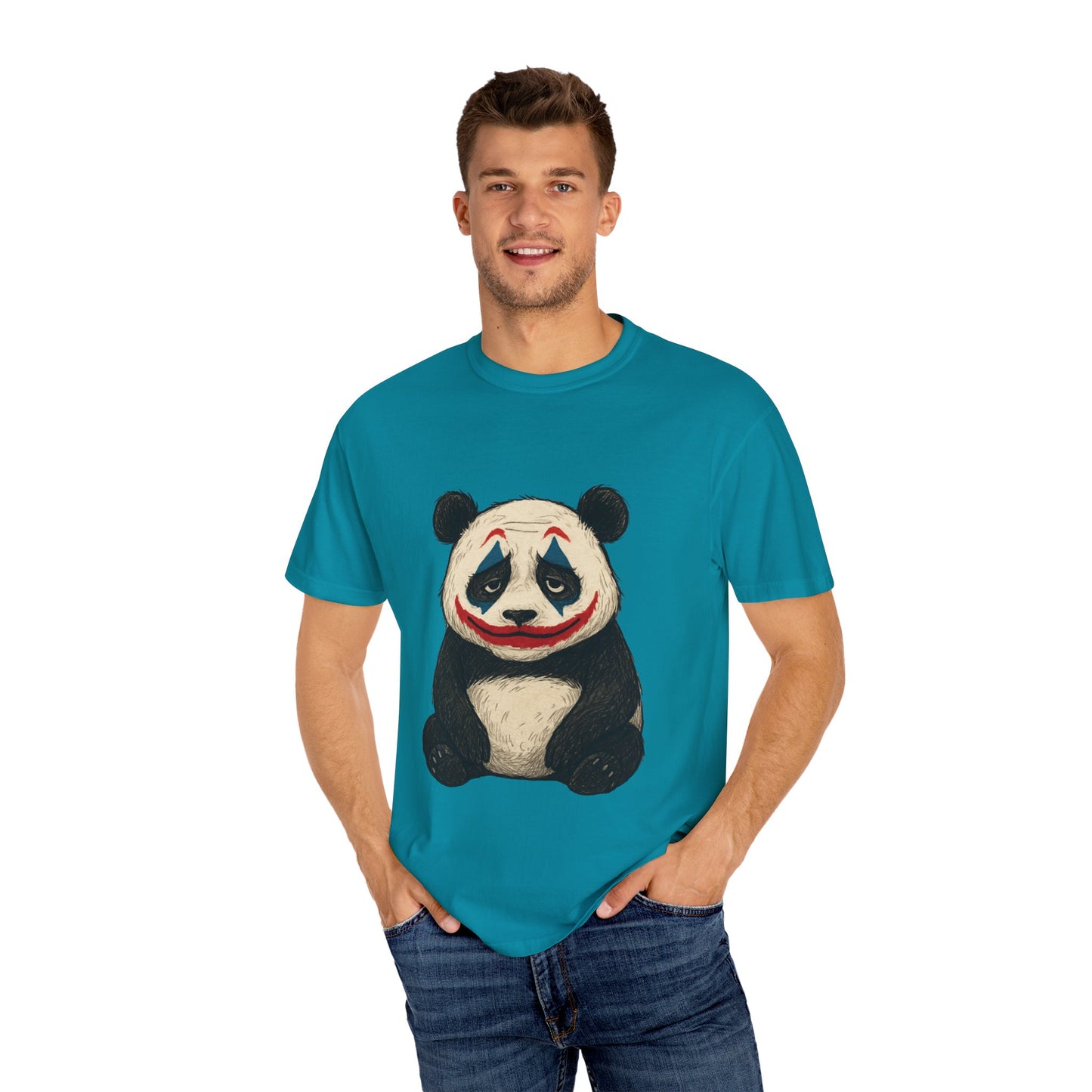 Panda Graphic T-Shirt | Hilarious Panda Joker Tee, Fun Unisex Casual Wear, Unique Gift for Animal Lovers, Halloween Costume Idea