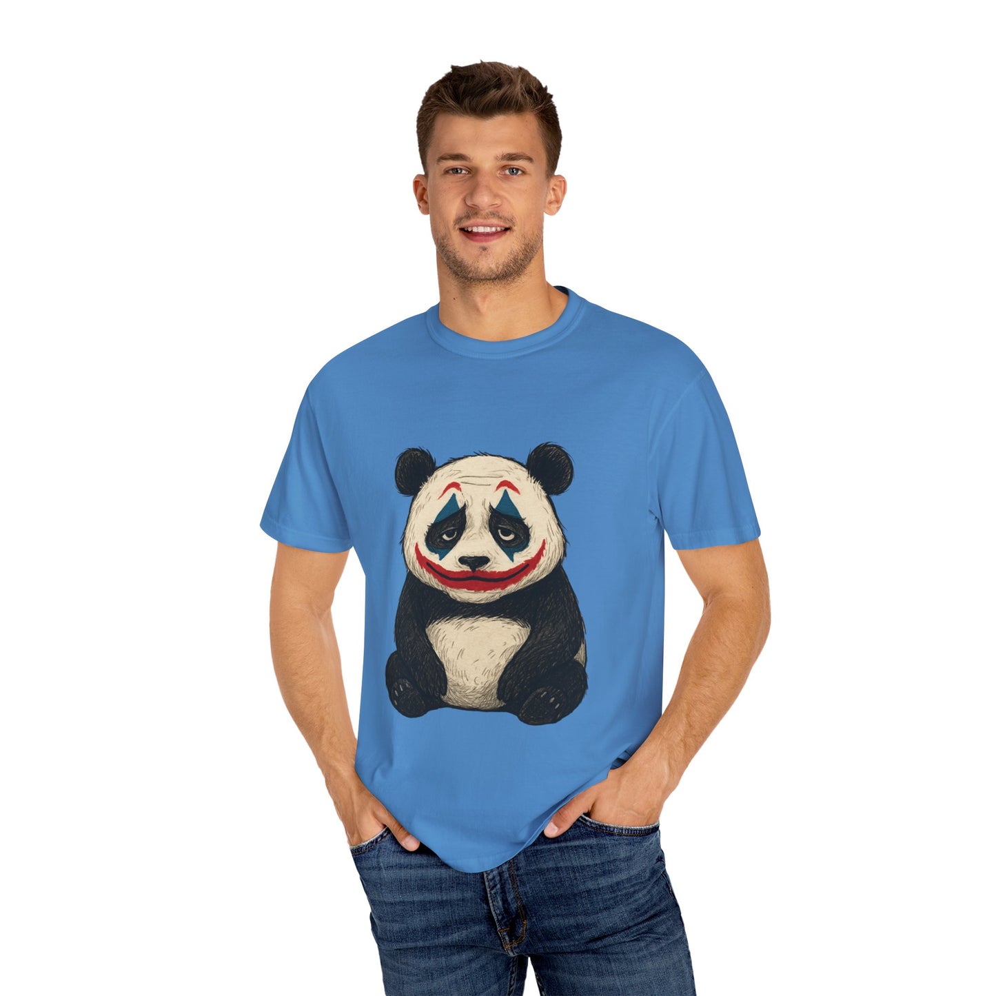 Panda Graphic T-Shirt | Hilarious Panda Joker Tee, Fun Unisex Casual Wear, Unique Gift for Animal Lovers, Halloween Costume Idea