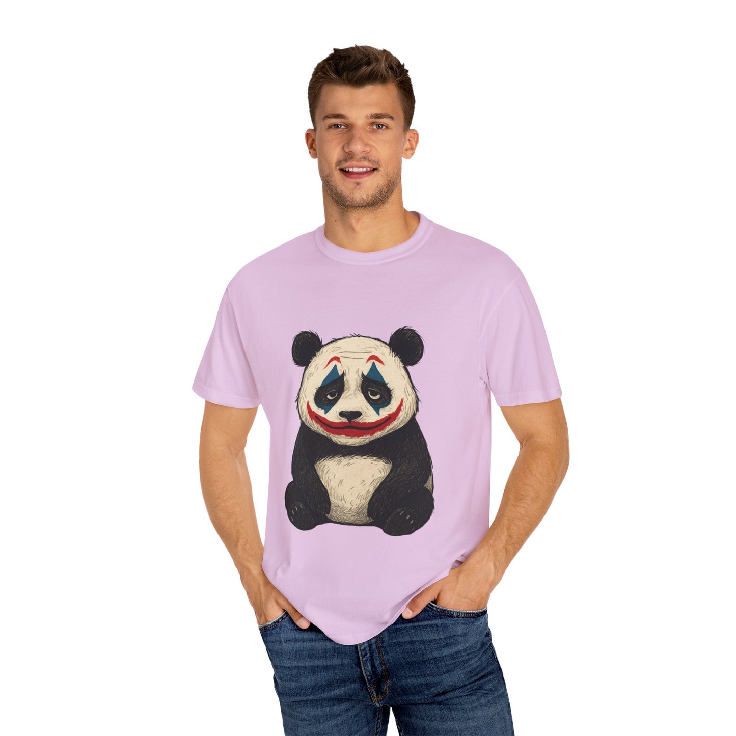 Panda Graphic T-Shirt | Hilarious Panda Joker Tee, Fun Unisex Casual Wear, Unique Gift for Animal Lovers, Halloween Costume Idea