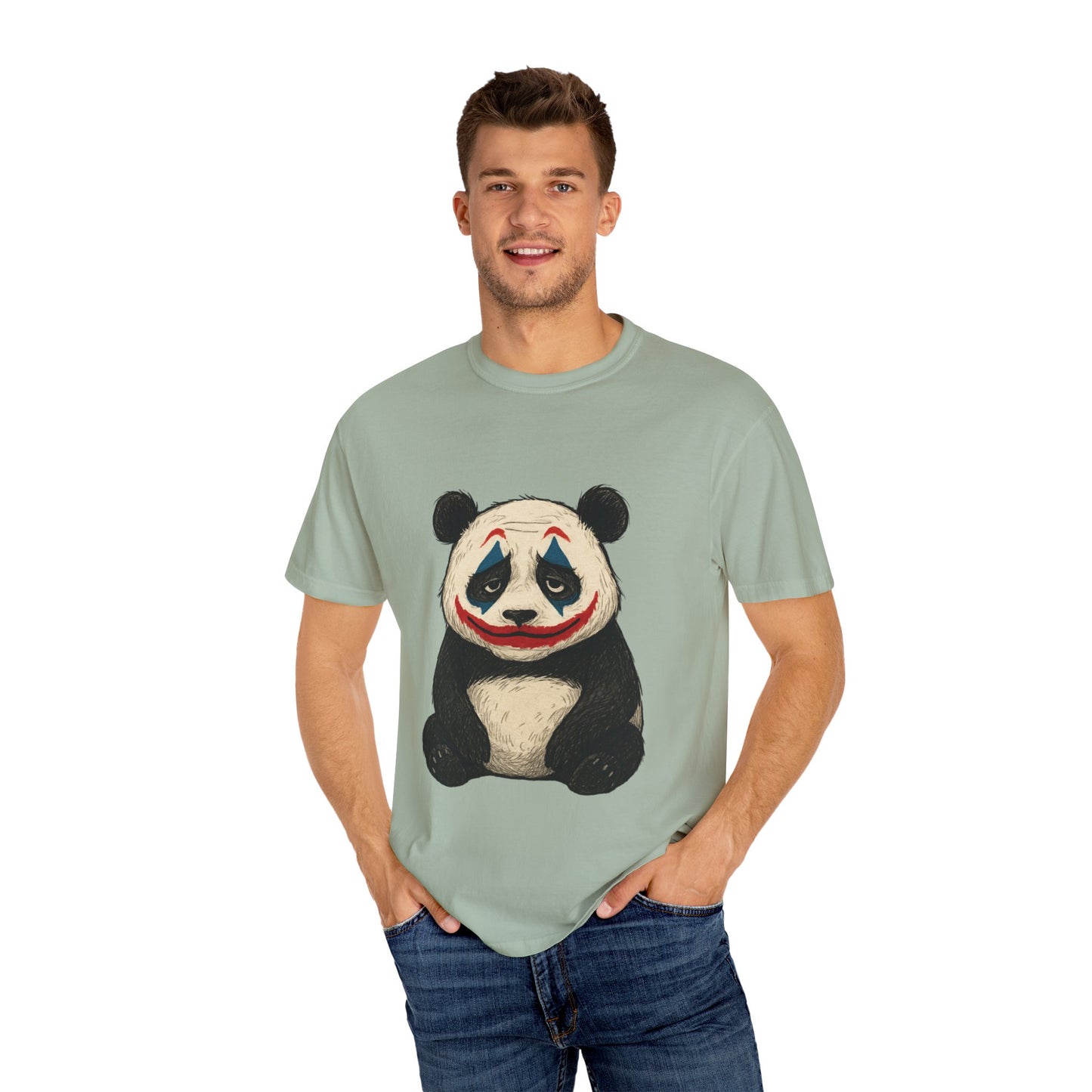 Panda Graphic T-Shirt | Hilarious Panda Joker Tee, Fun Unisex Casual Wear, Unique Gift for Animal Lovers, Halloween Costume Idea
