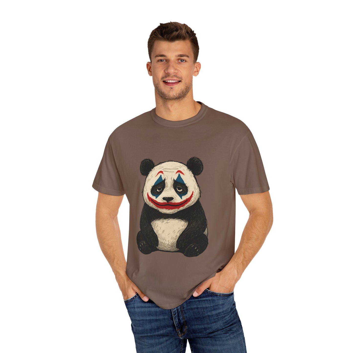 Panda Graphic T-Shirt | Hilarious Panda Joker Tee, Fun Unisex Casual Wear, Unique Gift for Animal Lovers, Halloween Costume Idea