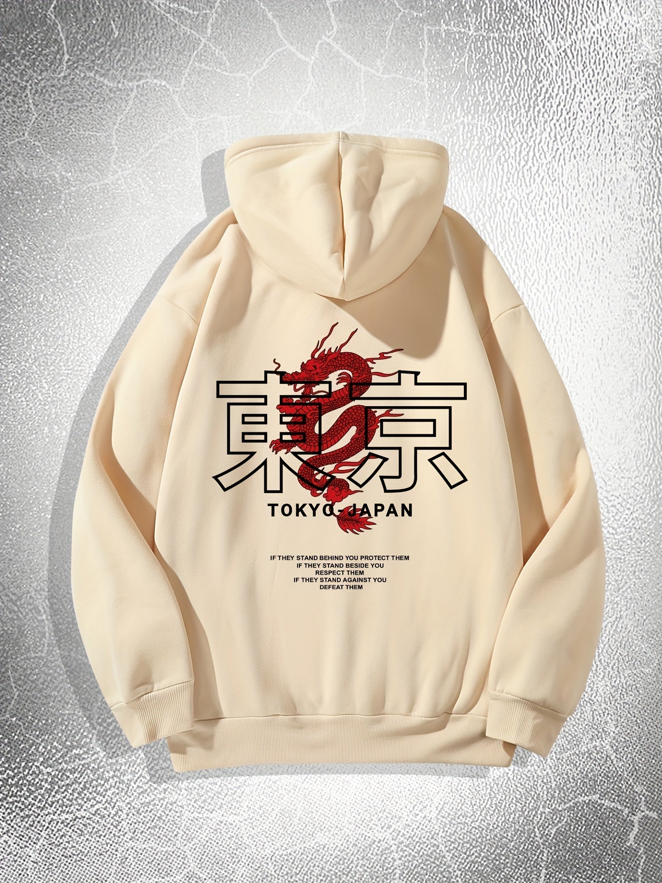 Men's Hooded Sweatshirt - Casual Polyester Hoodie with Positioning Print
