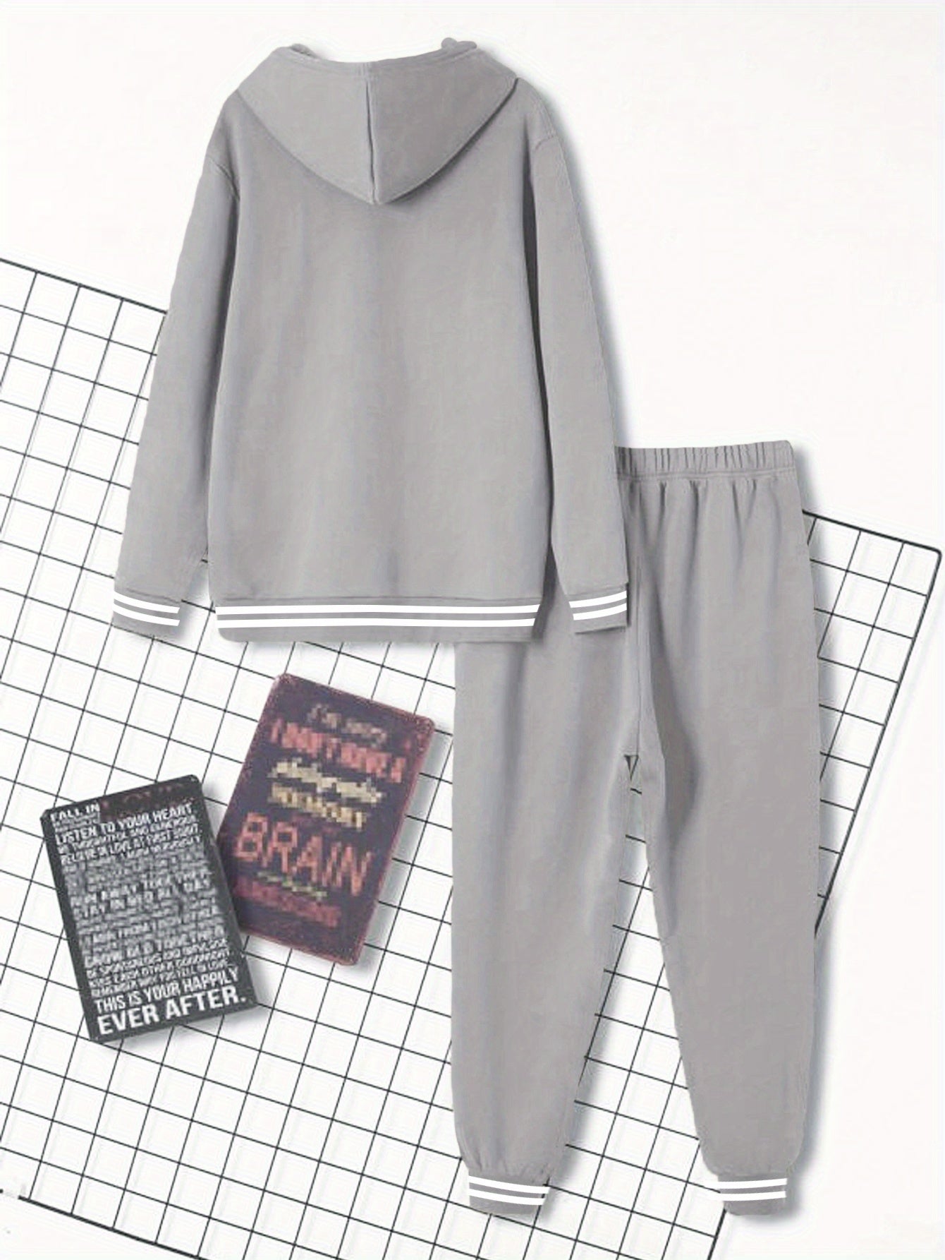 Men's Solid Color Tracksuit Set - Hoodie & Joggers with Pockets
