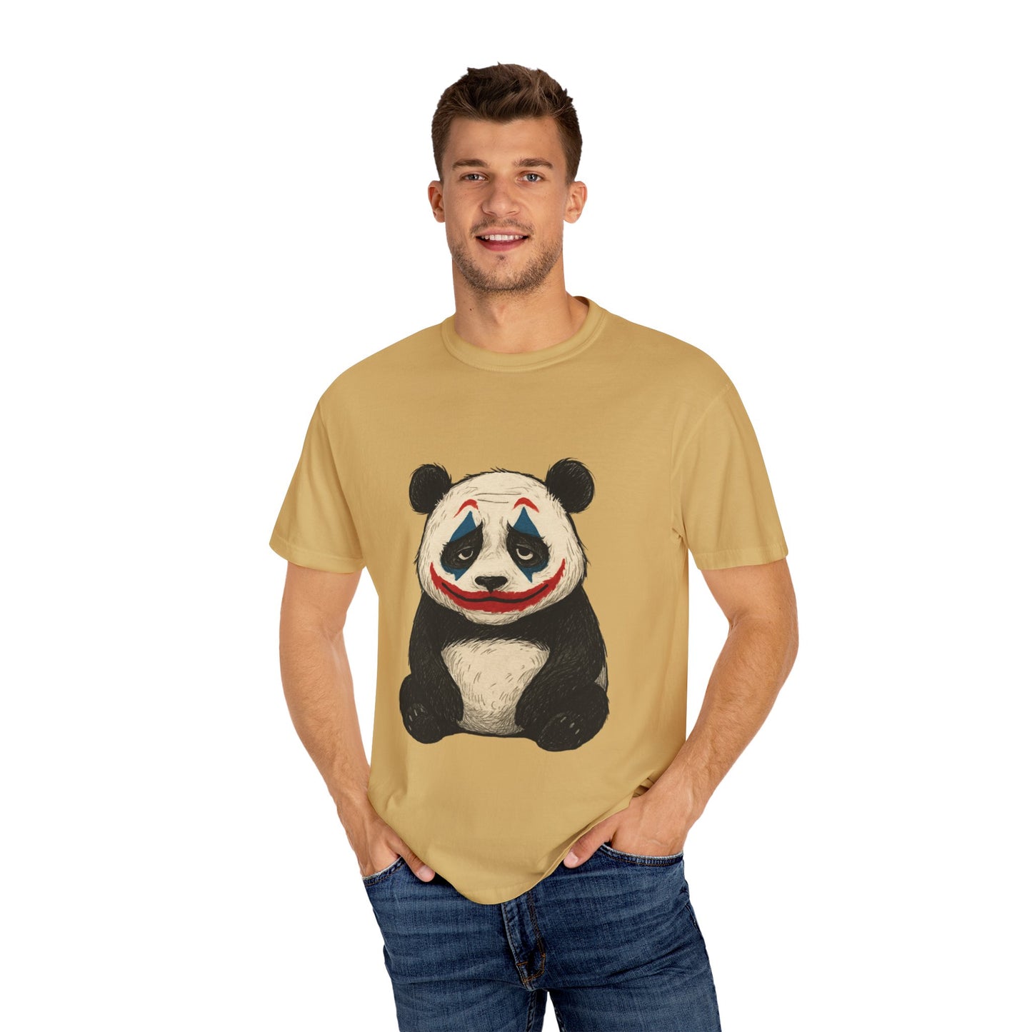 Panda Graphic T-Shirt | Hilarious Panda Joker Tee, Fun Unisex Casual Wear, Unique Gift for Animal Lovers, Halloween Costume Idea