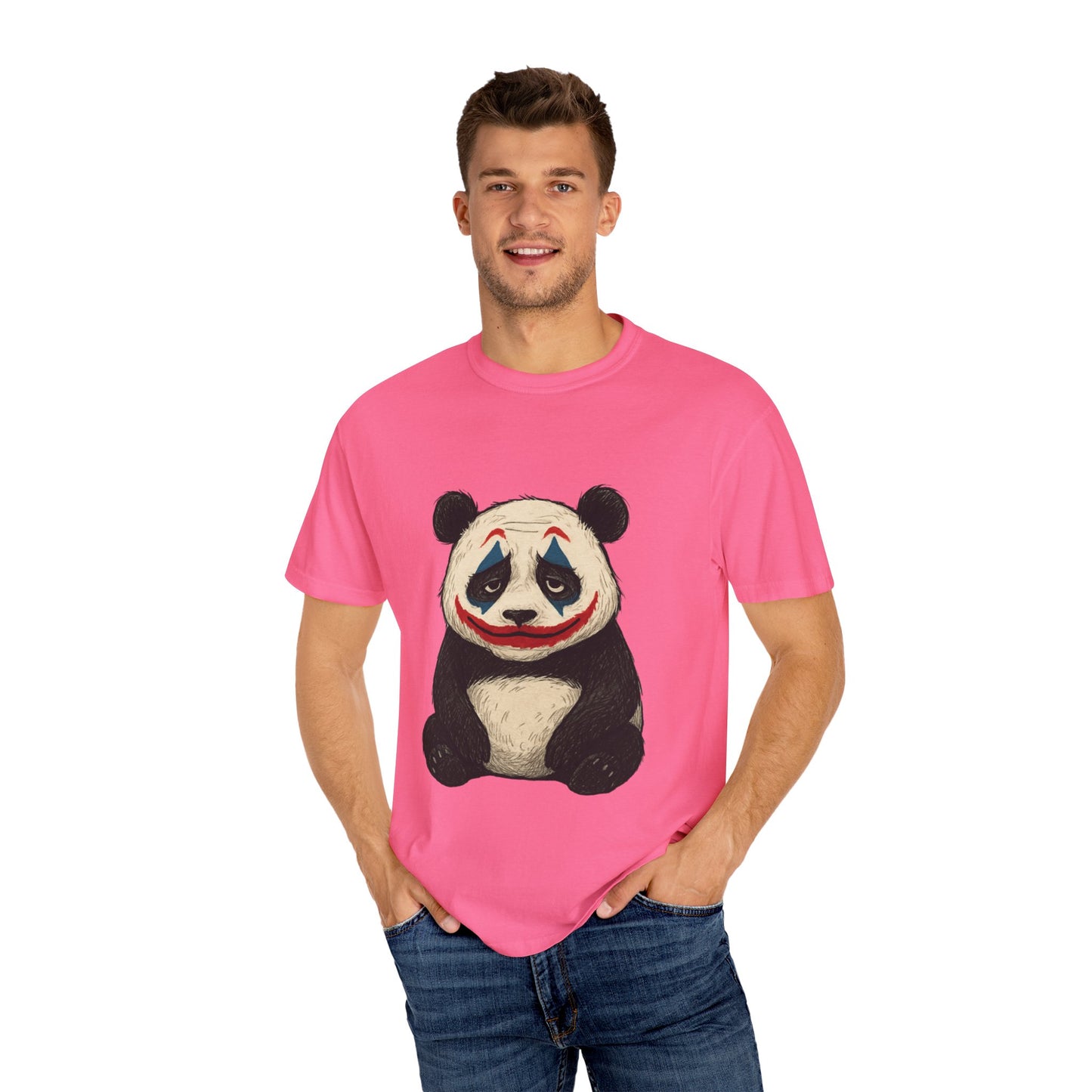 Panda Graphic T-Shirt | Hilarious Panda Joker Tee, Fun Unisex Casual Wear, Unique Gift for Animal Lovers, Halloween Costume Idea