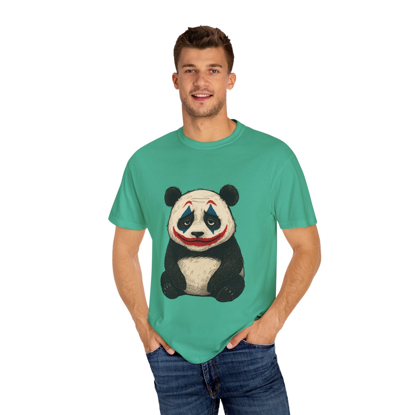 Panda Graphic T-Shirt | Hilarious Panda Joker Tee, Fun Unisex Casual Wear, Unique Gift for Animal Lovers, Halloween Costume Idea