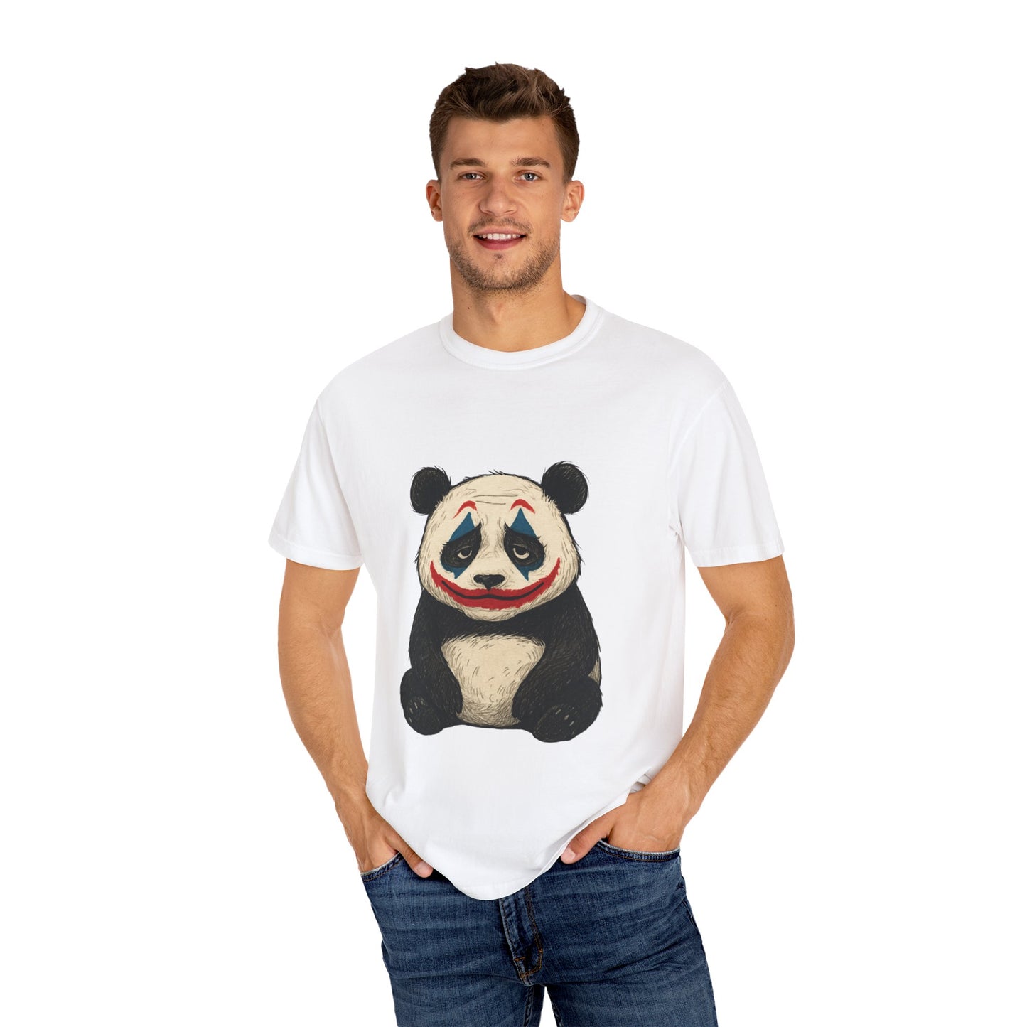 Panda Graphic T-Shirt | Hilarious Panda Joker Tee, Fun Unisex Casual Wear, Unique Gift for Animal Lovers, Halloween Costume Idea