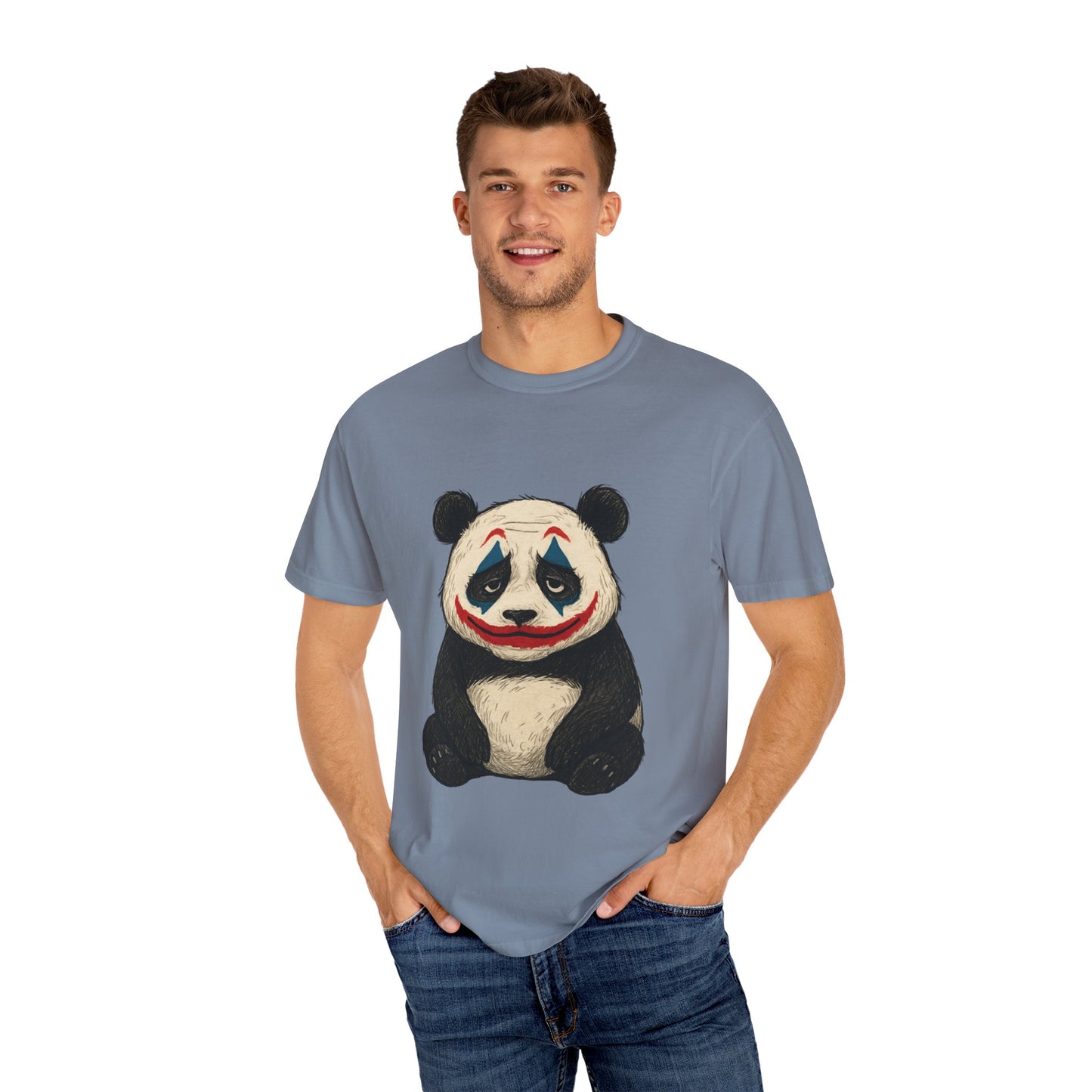Panda Graphic T-Shirt | Hilarious Panda Joker Tee, Fun Unisex Casual Wear, Unique Gift for Animal Lovers, Halloween Costume Idea