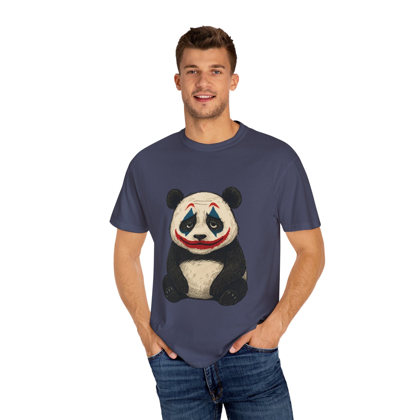 Panda Graphic T-Shirt | Hilarious Panda Joker Tee, Fun Unisex Casual Wear, Unique Gift for Animal Lovers, Halloween Costume Idea