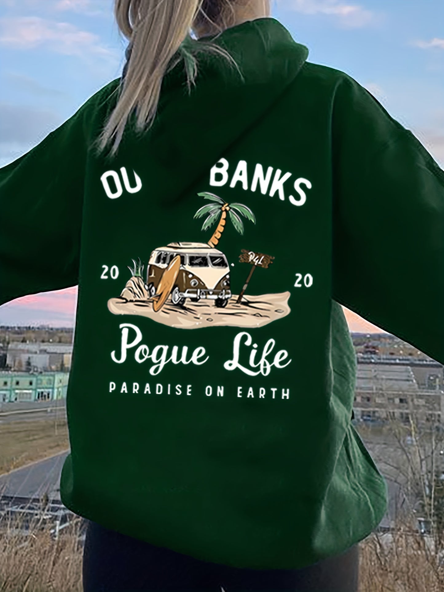 Pogue Life Graphic Hoodie for Women - Cozy Pocket Sweatshirt with Drawstring