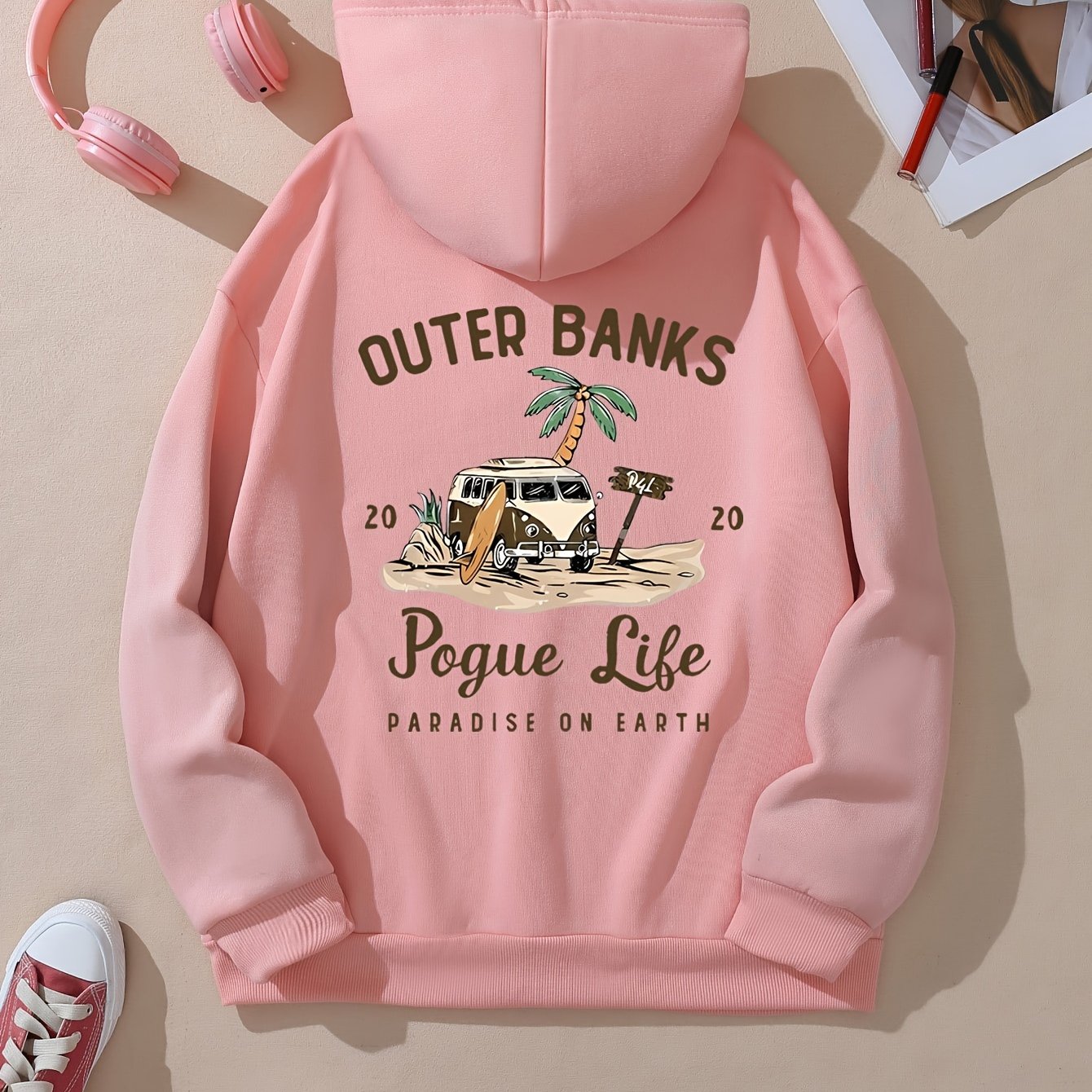 Pogue Life Graphic Hoodie for Women - Cozy Pocket Sweatshirt with Drawstring