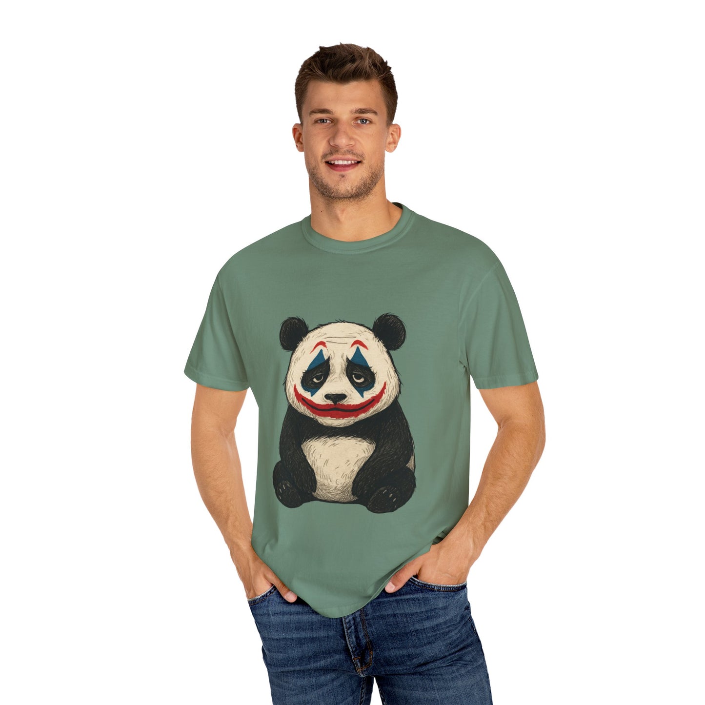 Panda Graphic T-Shirt | Hilarious Panda Joker Tee, Fun Unisex Casual Wear, Unique Gift for Animal Lovers, Halloween Costume Idea