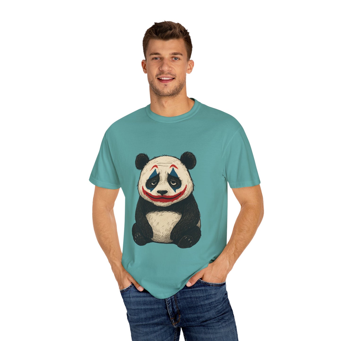 Panda Graphic T-Shirt | Hilarious Panda Joker Tee, Fun Unisex Casual Wear, Unique Gift for Animal Lovers, Halloween Costume Idea