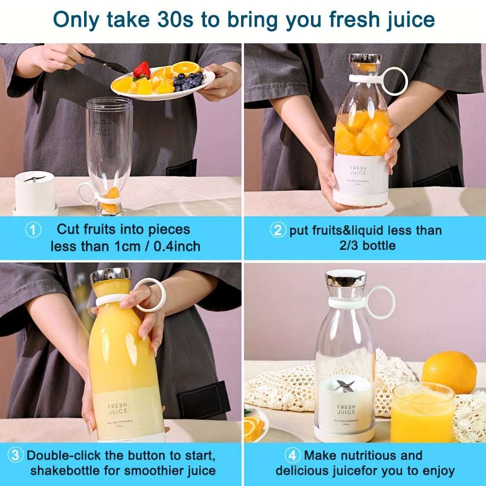 Professional Portable Electric Blender - 11.83oz Wireless Mini Juicer - StylePicksBySei