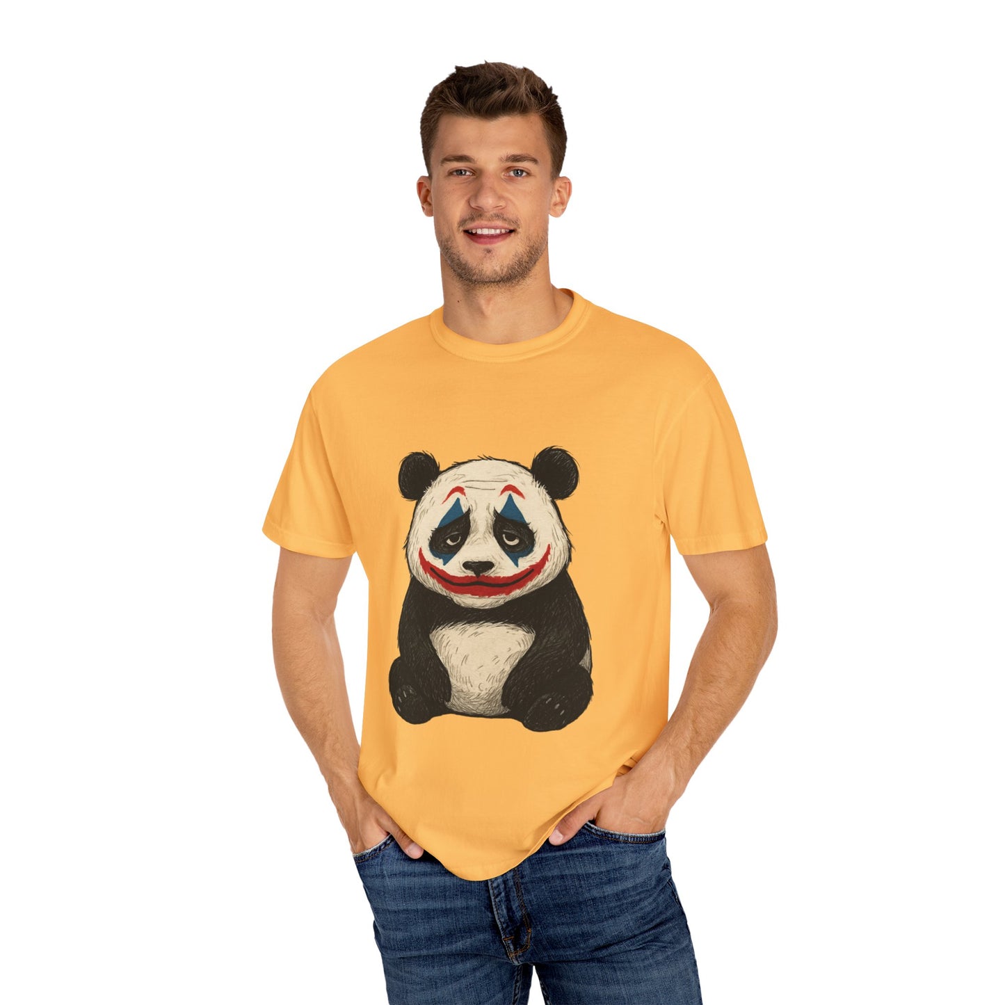 Panda Graphic T-Shirt | Hilarious Panda Joker Tee, Fun Unisex Casual Wear, Unique Gift for Animal Lovers, Halloween Costume Idea