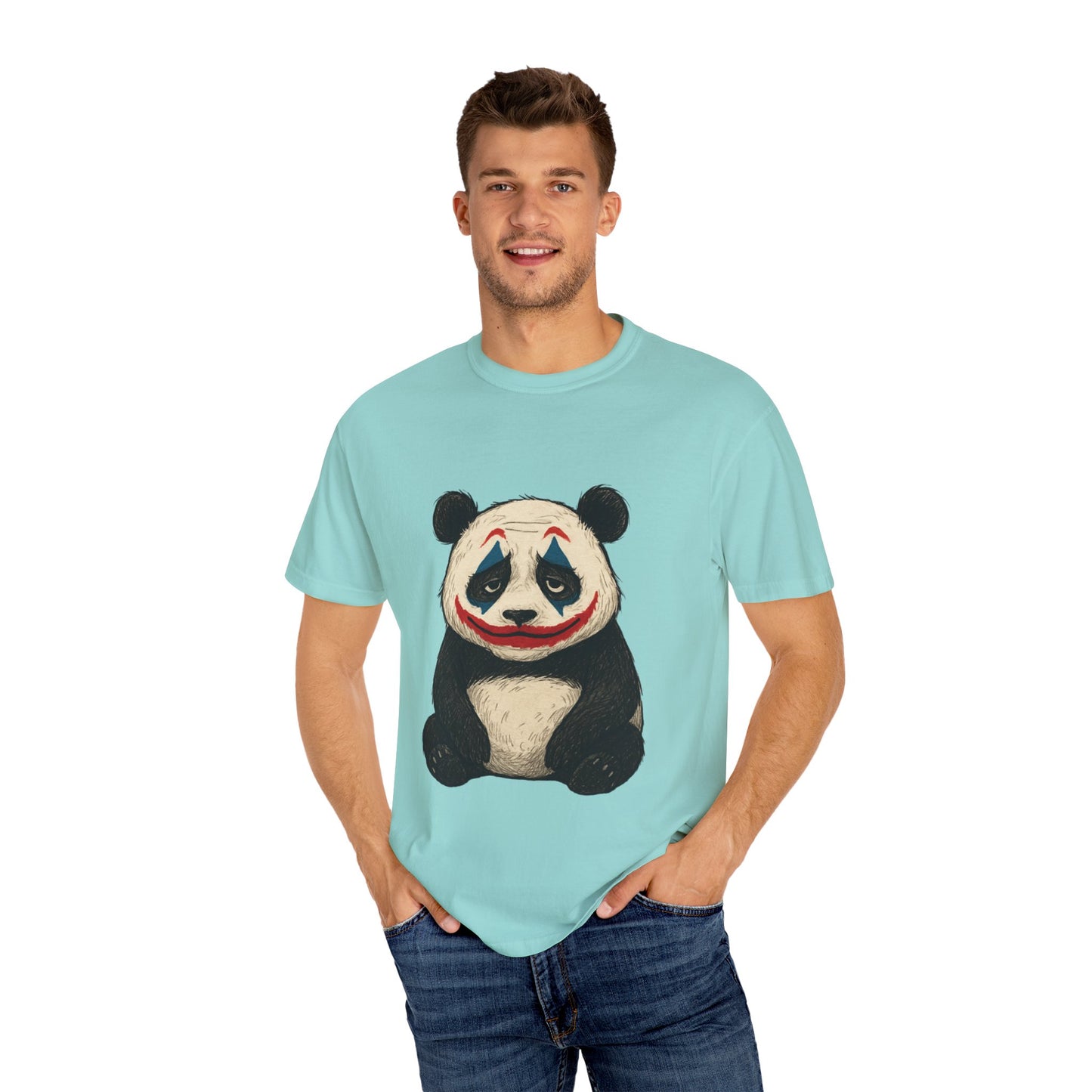 Panda Graphic T-Shirt | Hilarious Panda Joker Tee, Fun Unisex Casual Wear, Unique Gift for Animal Lovers, Halloween Costume Idea