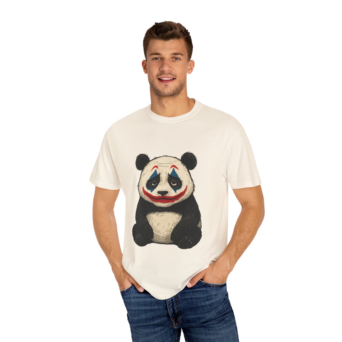 Panda Graphic T-Shirt | Hilarious Panda Joker Tee, Fun Unisex Casual Wear, Unique Gift for Animal Lovers, Halloween Costume Idea