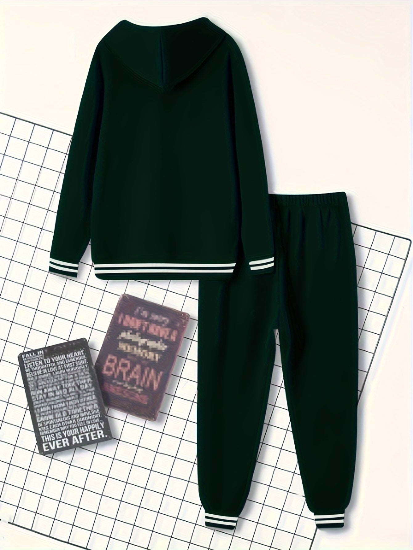Men's Solid Color Tracksuit Set - Hoodie & Joggers with Pockets